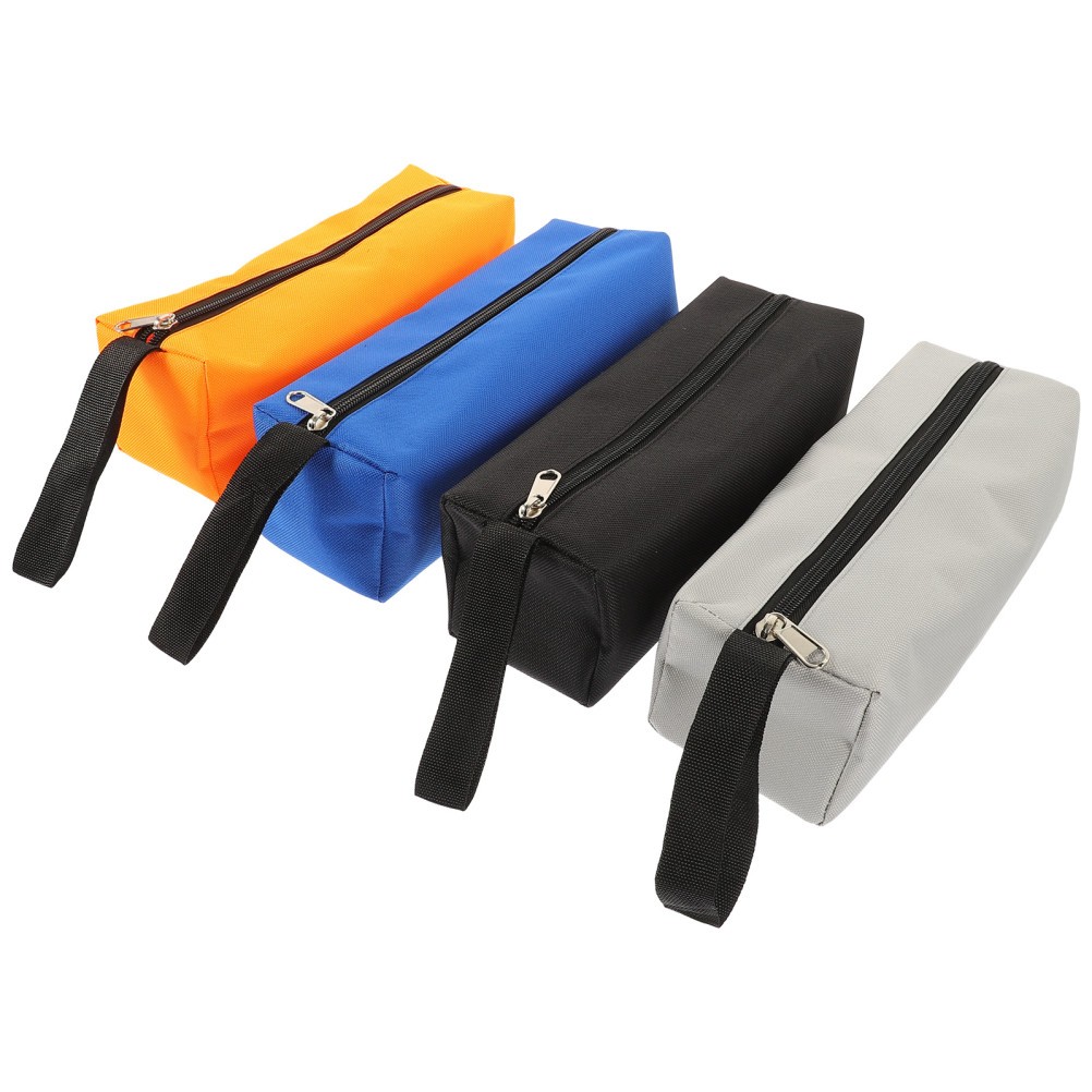 4Pcs Reusable Canvas Zipper Tool Bags Small Pouch Organizer for Storage Use