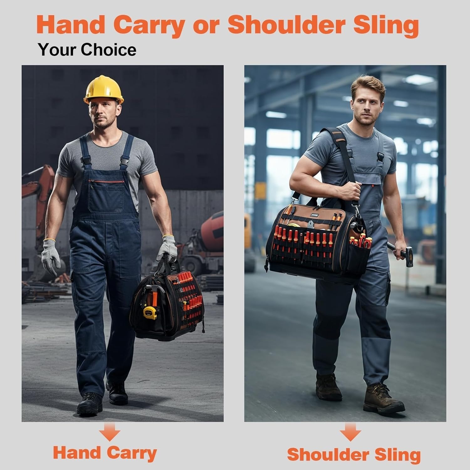20 Inch Heavy Duty Tool Bag for Electrician 80 Molle Loops 46 Pockets Waterproof