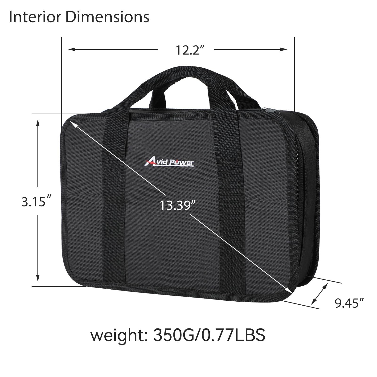 12″ Tool Storage Bag – Soft Canvas Carrying Case for Cordless Drill & Tools, Mes