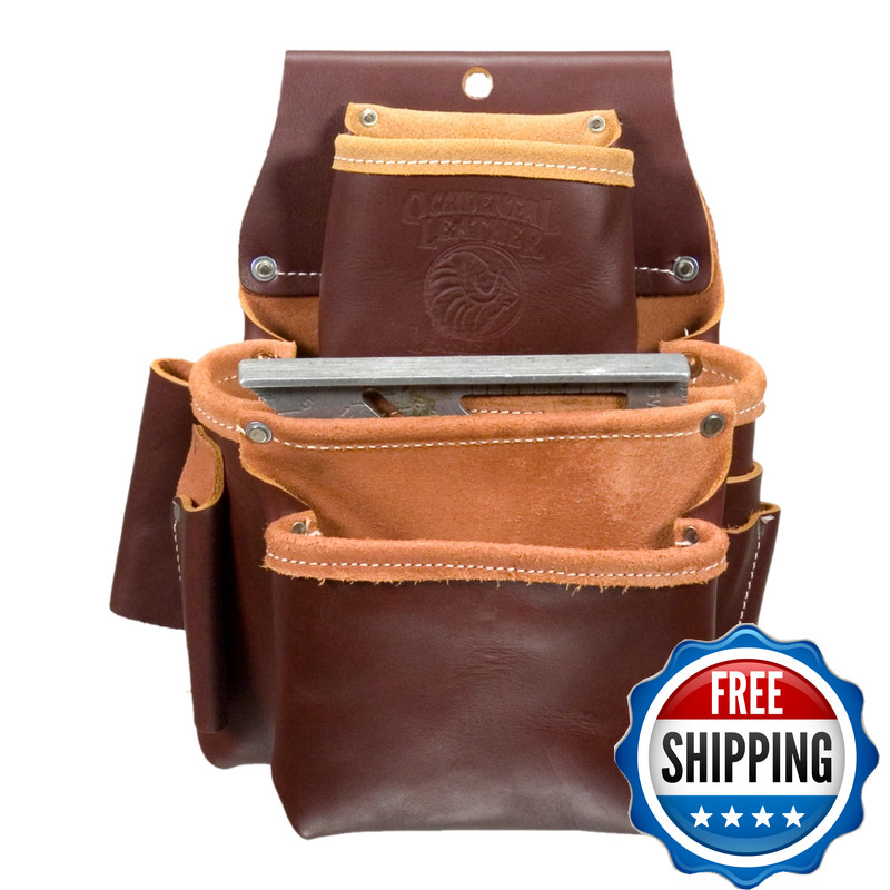 Occidental Leather 3 Pouch Pro Fastener Bag – Cafe Left Hand – 9 Pockets Tool