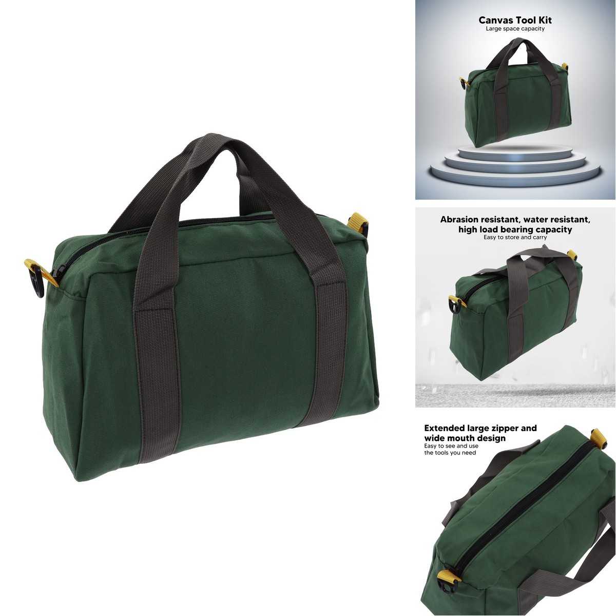 Luqeeg Wide Mouth Tool Bag Tool Tote Bag Storage Handbag Large Capacity Ideal