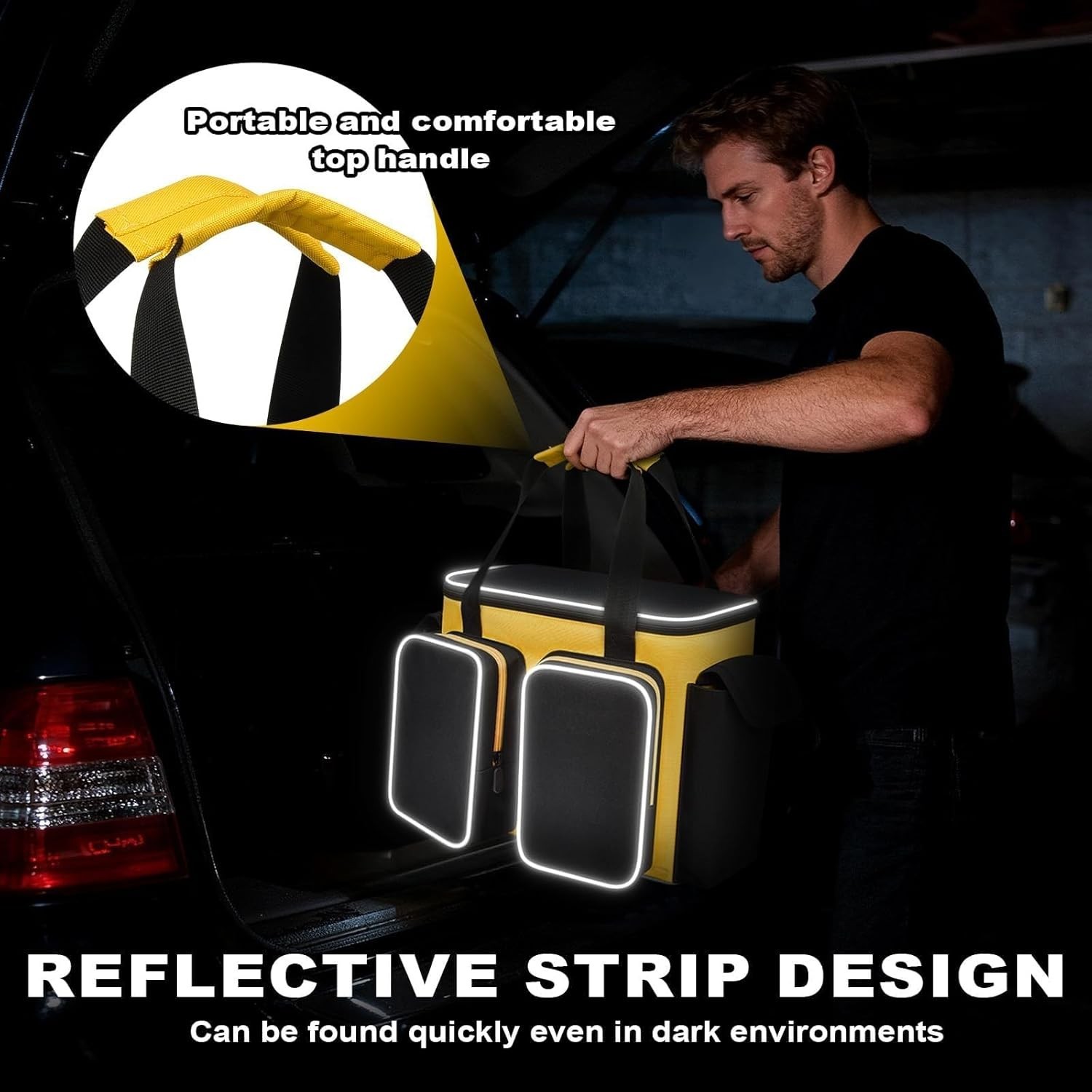Tool Bag for 20V Max Tire Inflator Air Compressor Storage with Four Pockets
