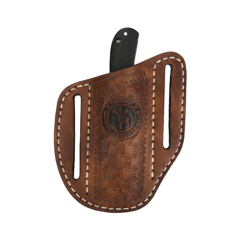TOURBON Leather Mini Pockets Folding Knife Belt Pouch Tool Carry Sheath Cover US