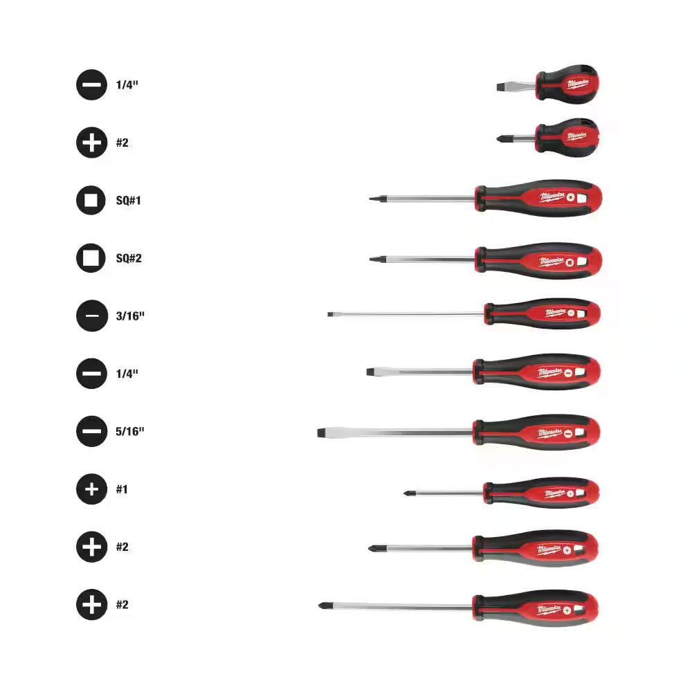 Adjustable Electricians Waist Tool Belt with Screwdriver Set (11-Piece)