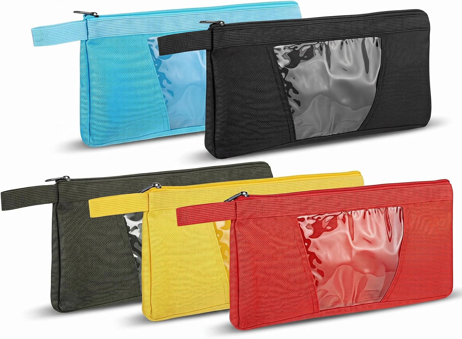 5 Pack Tool Pouch with Clear Window, 12inch Heavy Duty Canvas Tool Bag Organi…
