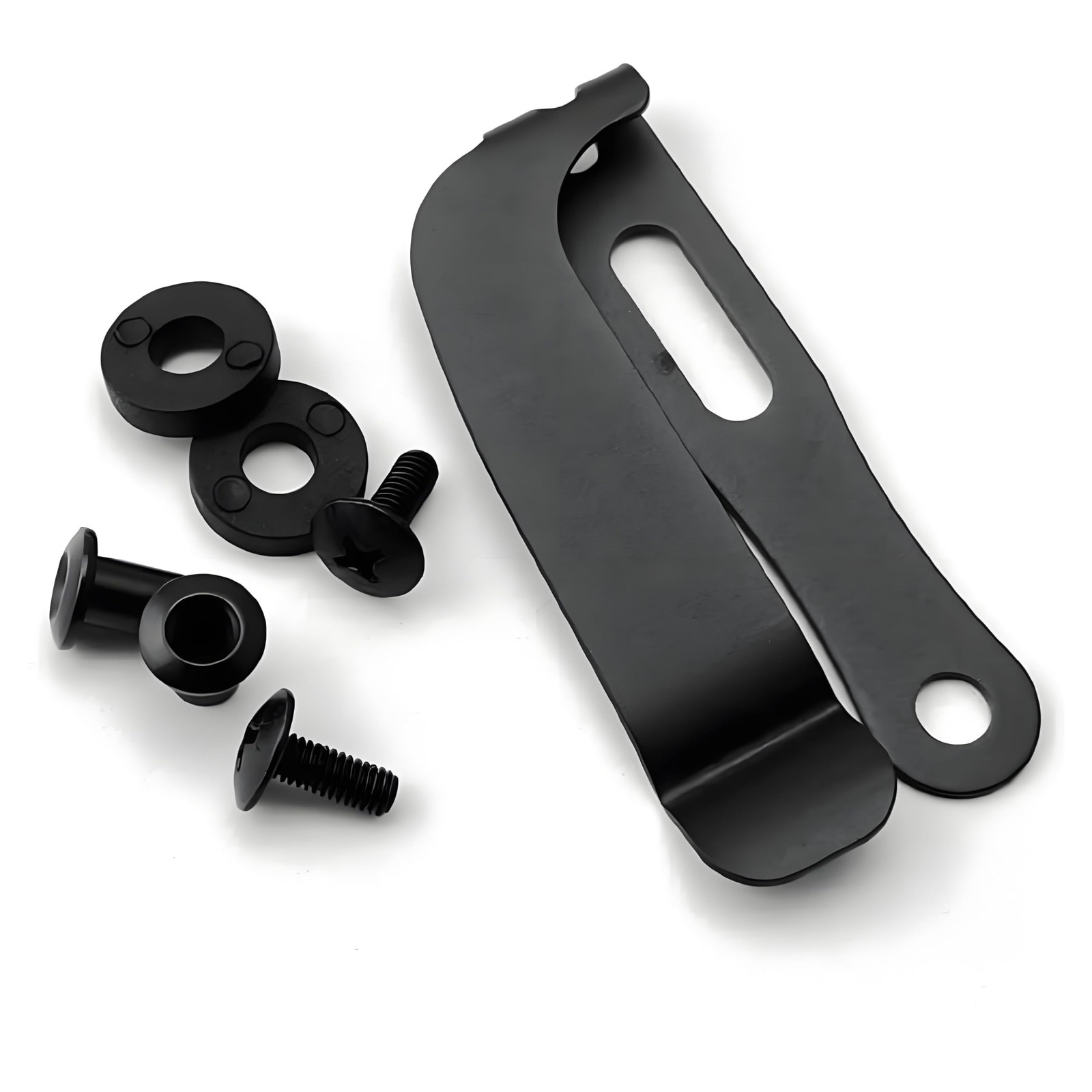 Black Metal Belt Clip Set for Knife Sheaths with Screws, Holster Waist Clips,…