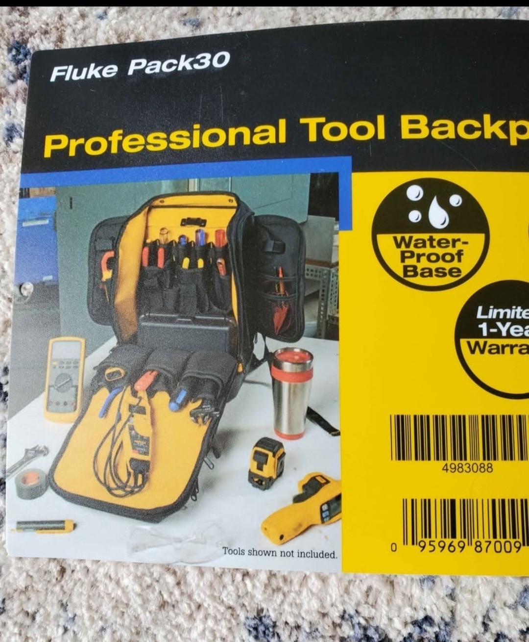 Fluke Pack30 Industrial-Grade Professional Tool Backpack with 30 Pockets