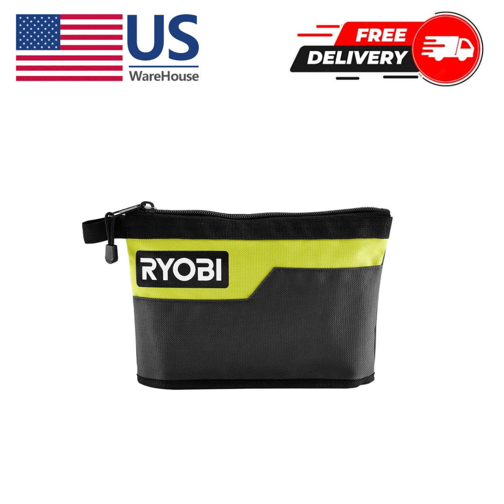 Ryobi Waterproof 12 In. Zipper Utility Pouch for Tools, Multi-Purpose Bag