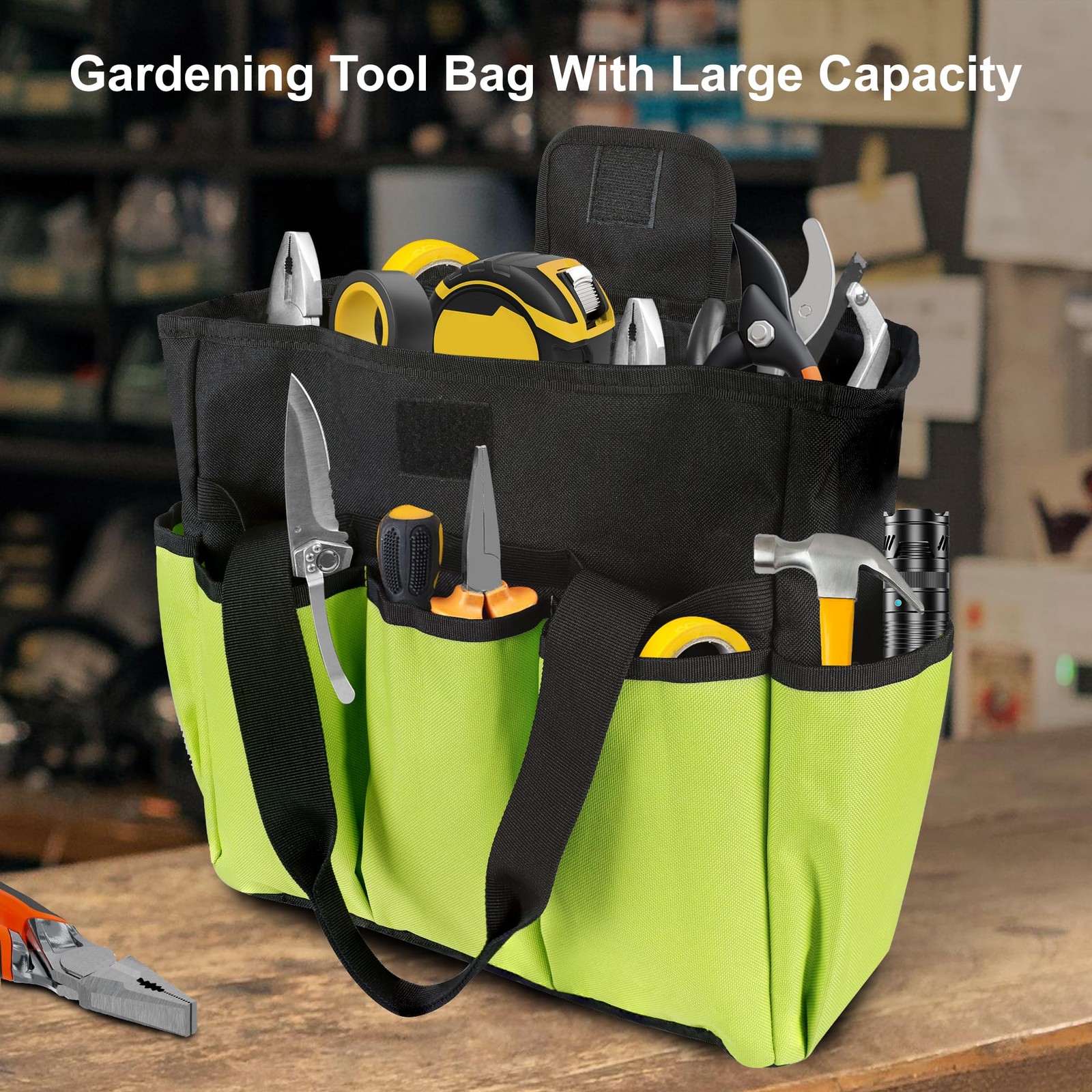 Portable Garden Tool Bag with 16 Pockets & Handle, Durable Waterproof Garden …