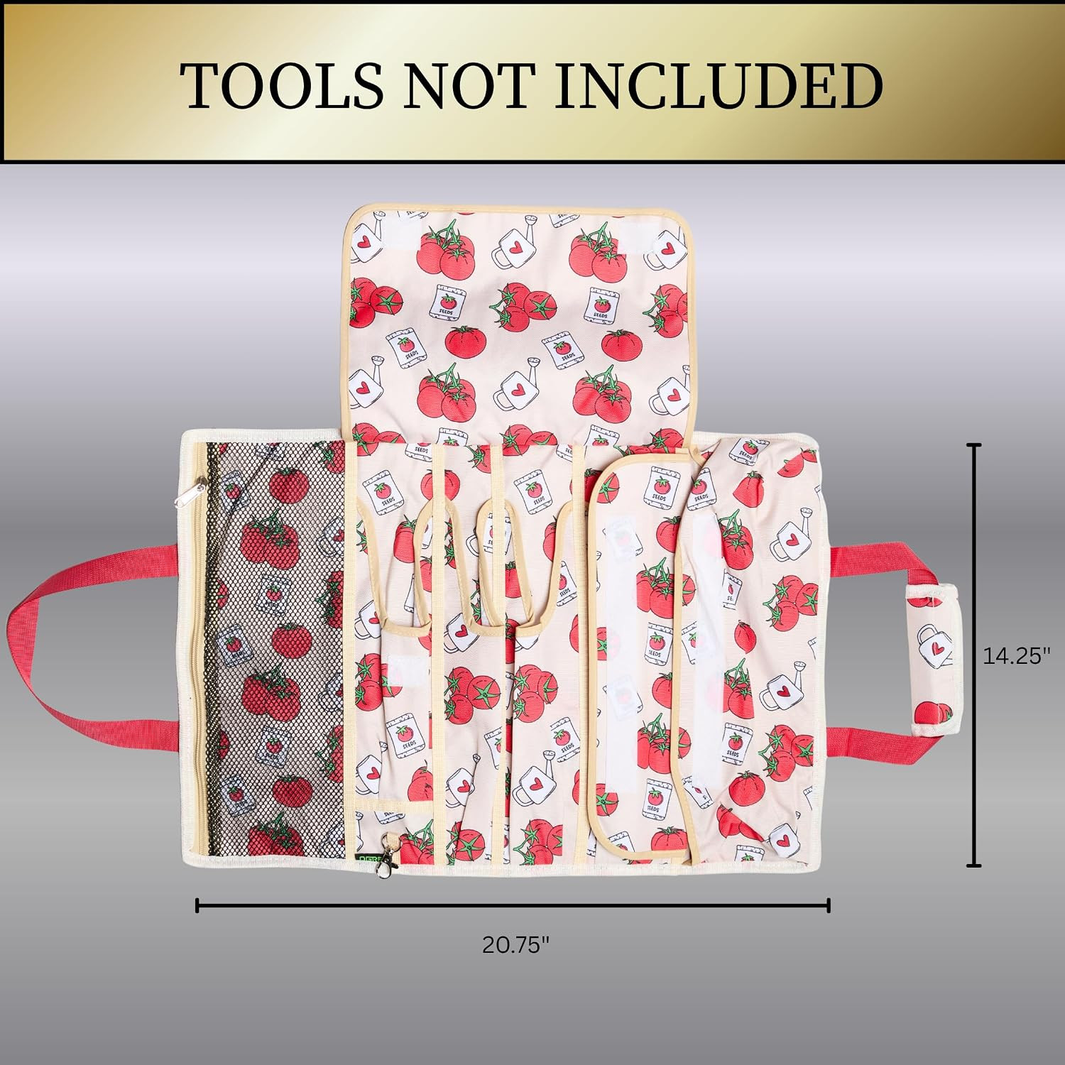 Garden Tool Bag -Roll-Up Garden Tool Holder with Deep Pockets(Tools Not Included