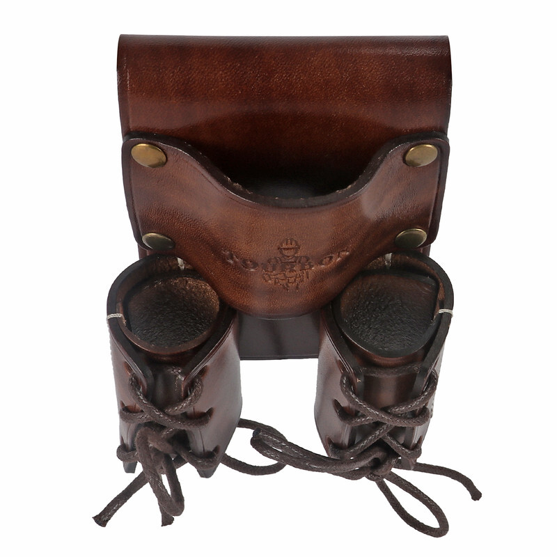 TOURBON Leather Spud Wrench Tool Iron Double Worker Bull Pin Holder Belt Pouch