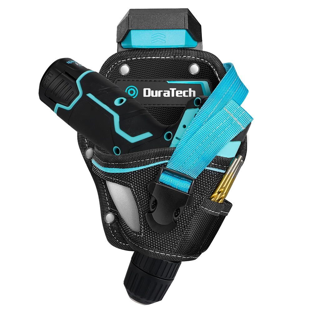 DuraTech Drill Driver Holster Drill Holder w/Side Bit Pocket Holder Strap Buckle