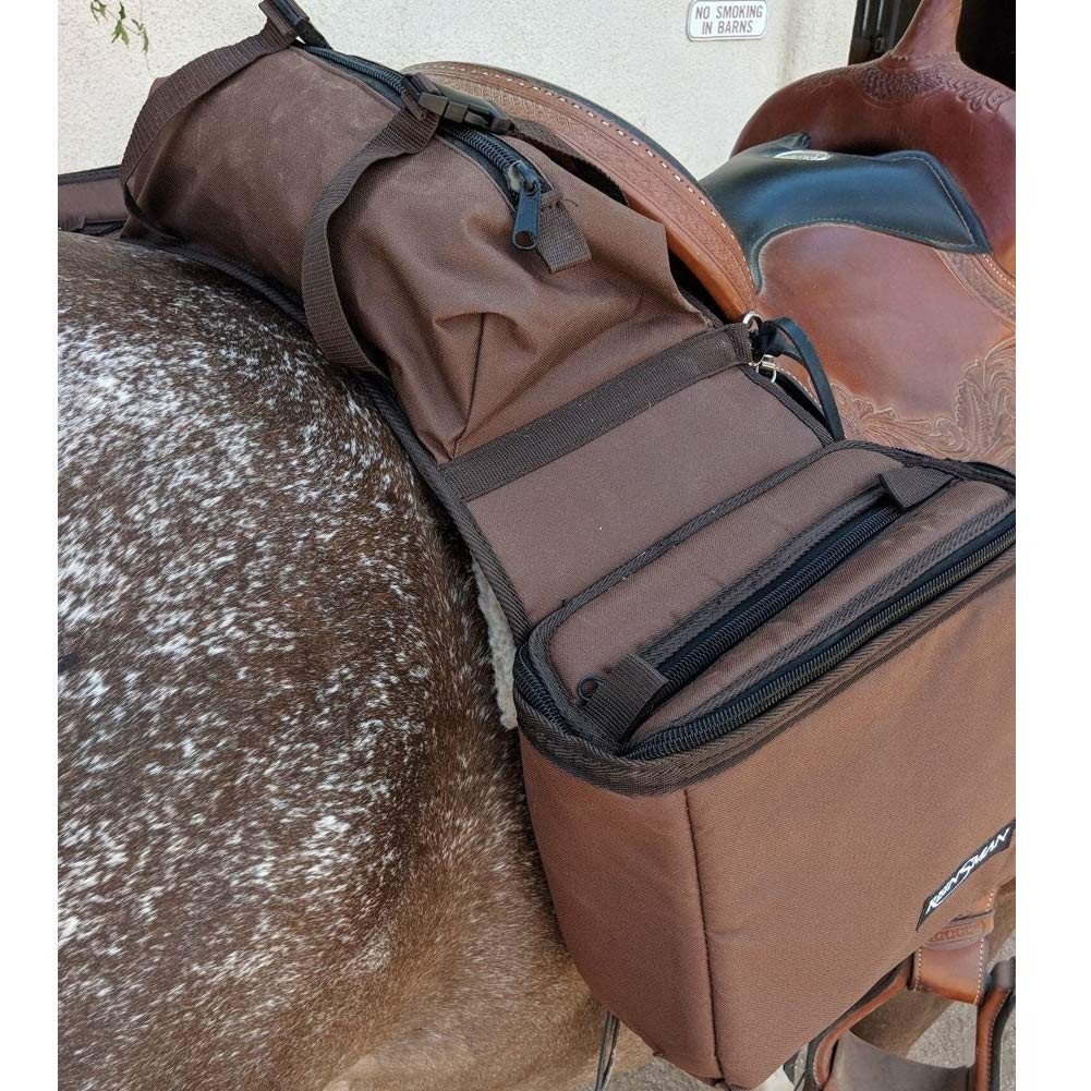 Insulated Leakproof Cooler Saddle Bag with Additional Cantle Bag and Straps, …