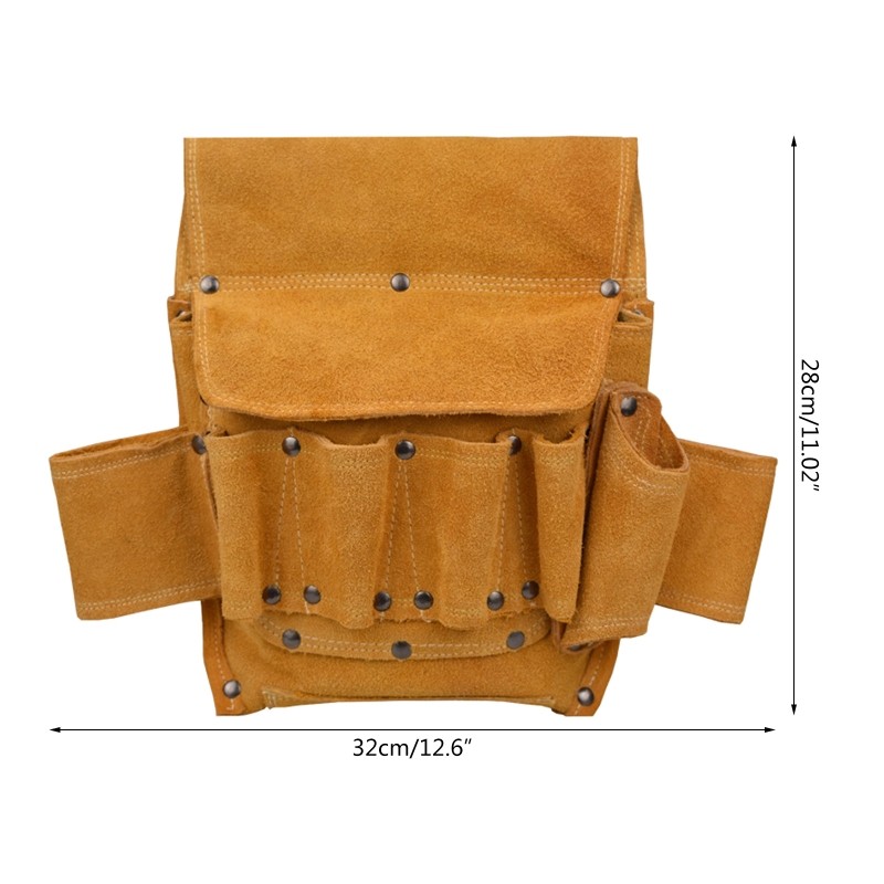 Leather Electrical Toolkit Bag Belt Bag Electric Hardware Kit Storage Bag