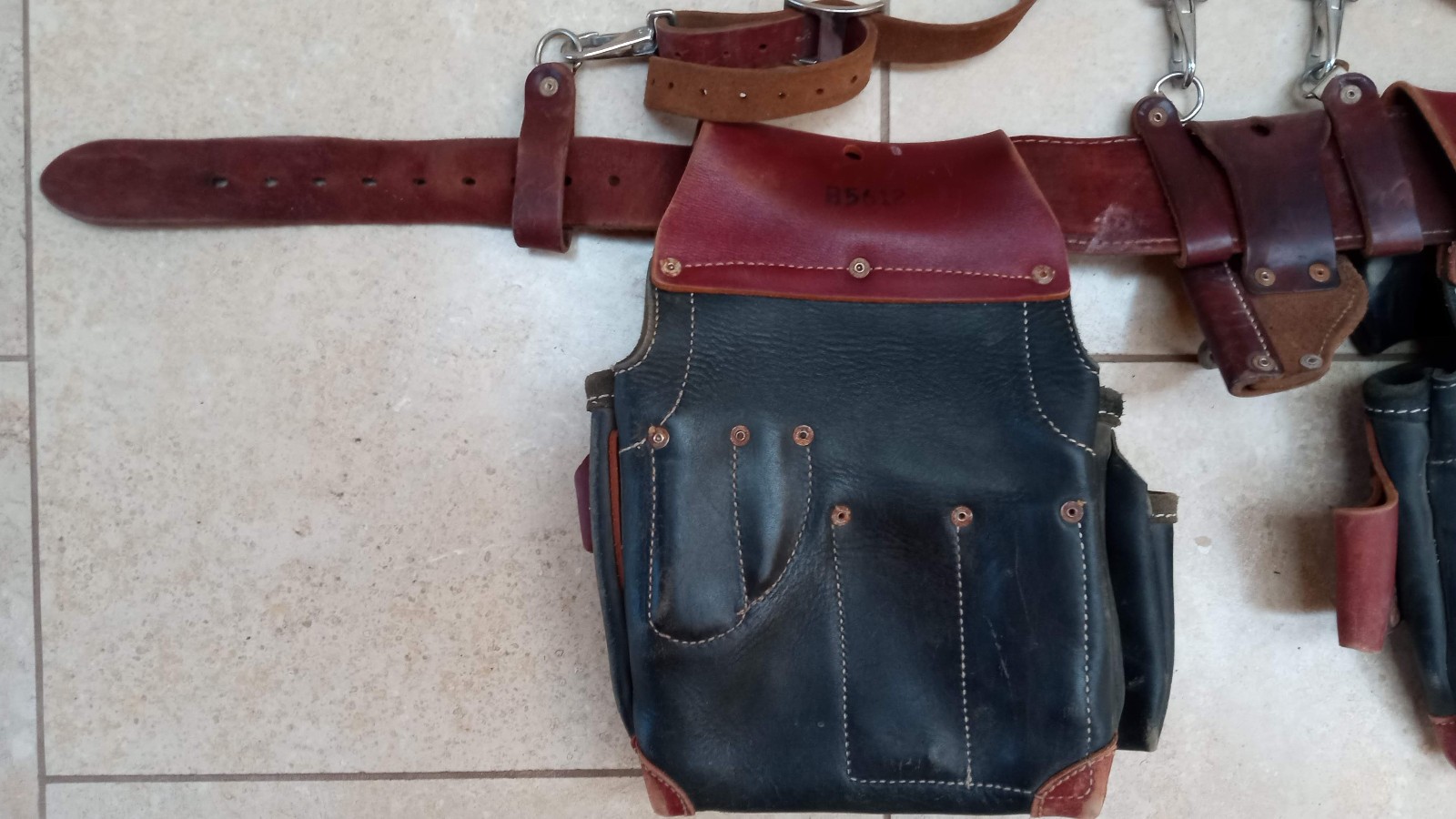 Complete Occendental Leather Tool Belt Susspenders Bags Made in USA