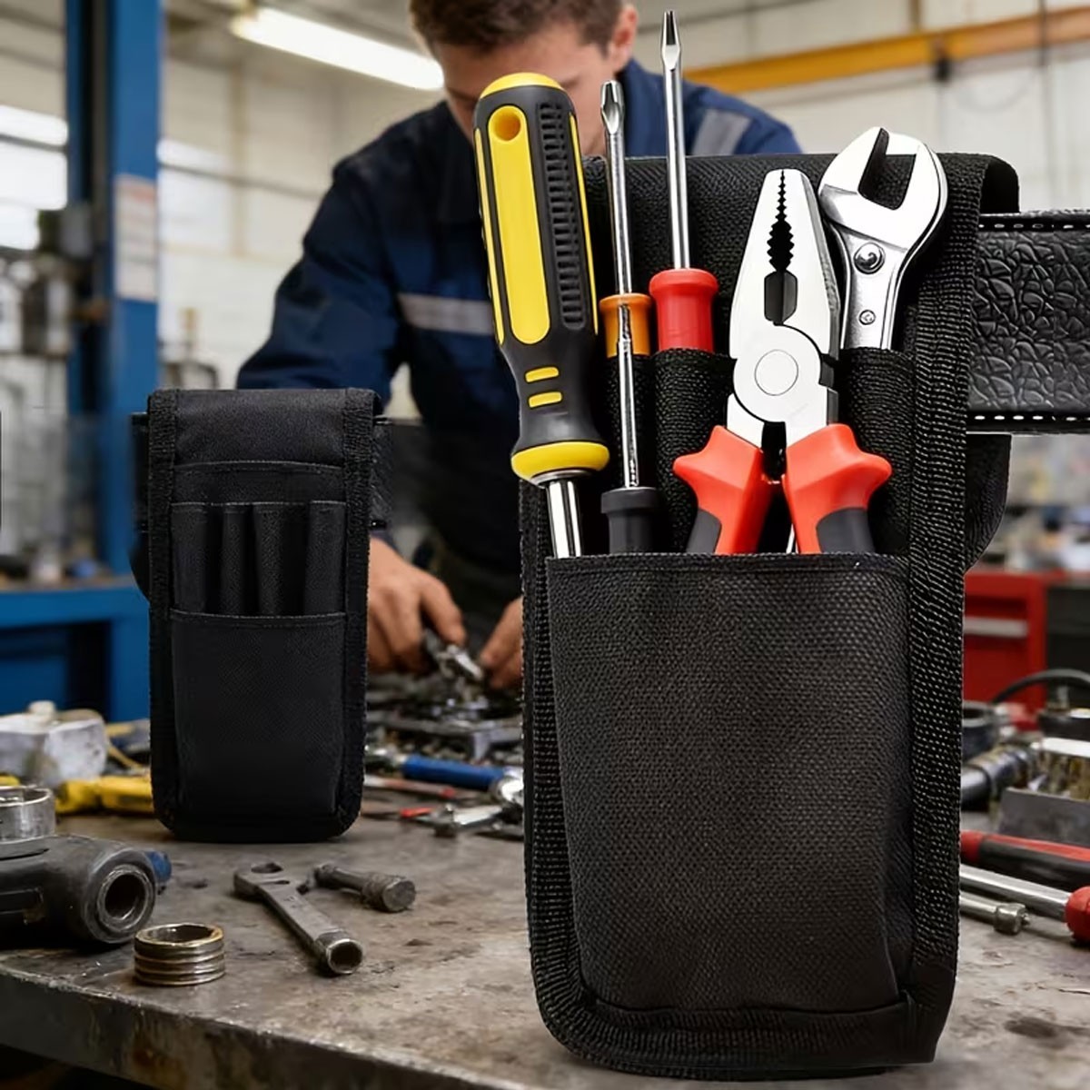 2 Pcs Multifunctional Pouch Tool Bag Belt Pen Holder Small Pencil Pratical Bag