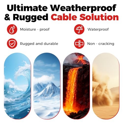 175A 24FT (22FT+2FT) 2AWG Flame Retardant Heavy Duty RED 175A 22FT+2FT 2AWG