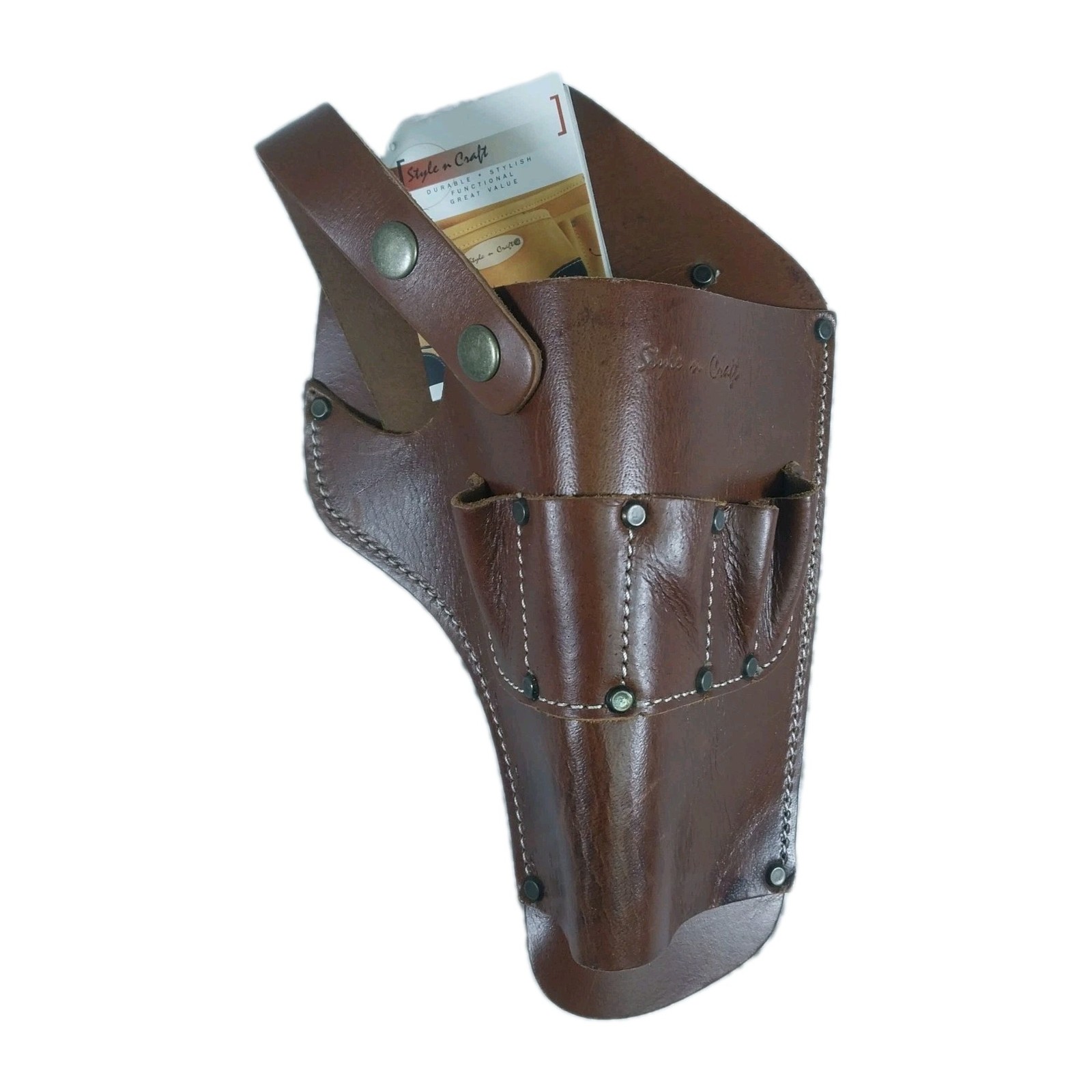 Style N Craft Cordless Drill Holster Full-Grain brown Leather Holder #98000