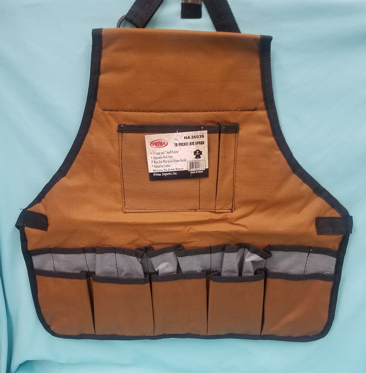 PRIMA 18 POCKET TOOLS BIB APRON BRAND NEW. ” PADDED FOR CONFORT “