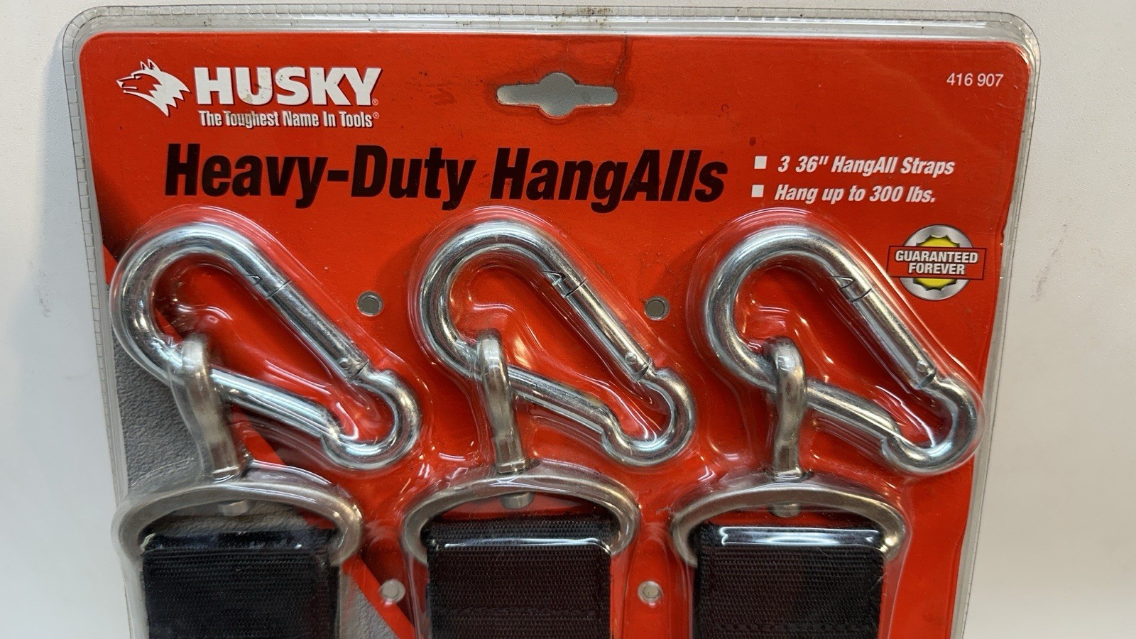 Husky 416907 Heavy Duty Hang-Alls 36 inch Straps 3 pack Up to 300 lbs