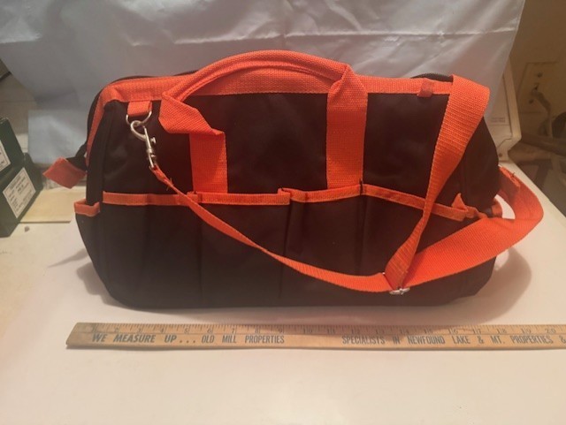 NEW – (2) 15″ x 8″ X 10″ POLY FABIC TOOL BAGS WITH EXTERIOR + INTERIOR POCKETS