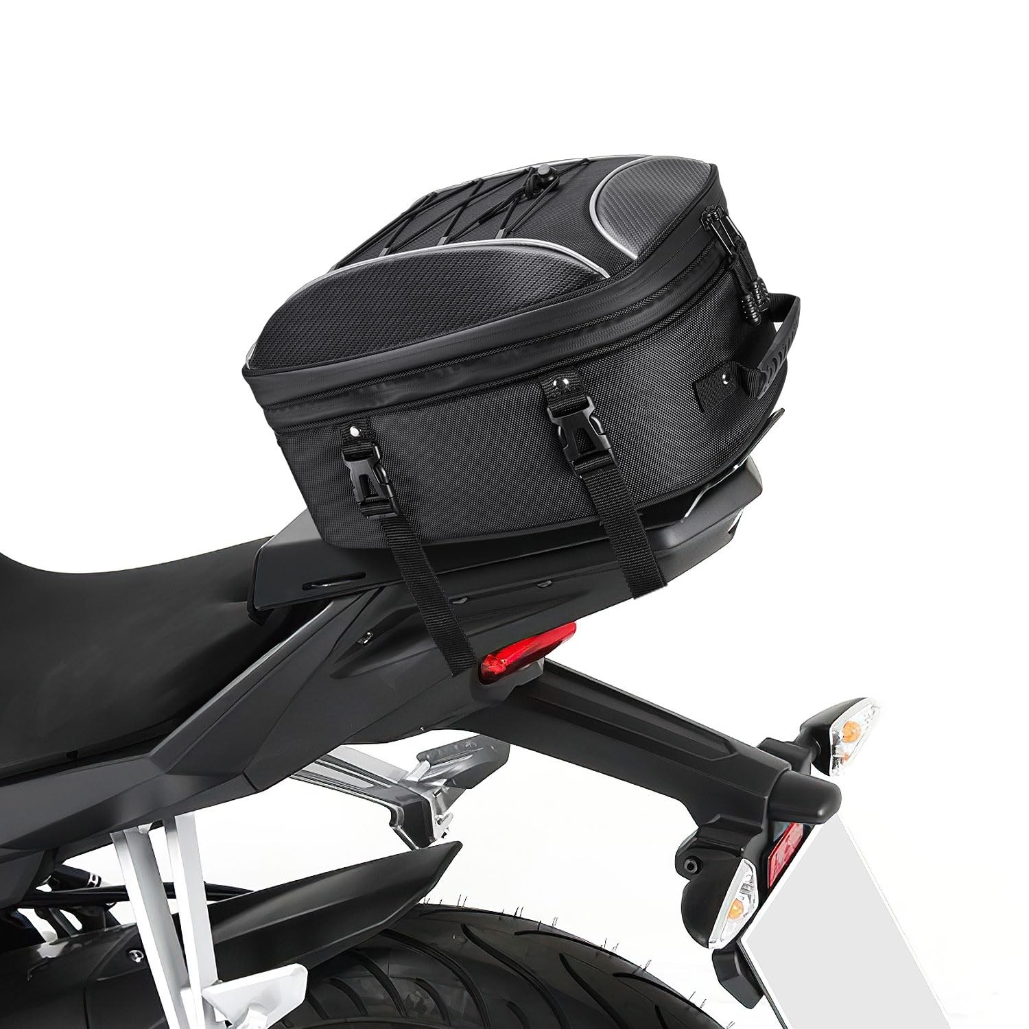 Motorcycle Tail Bag, Dual Use Motorcycle Rear Seat Bag with Waterproof Rain C…