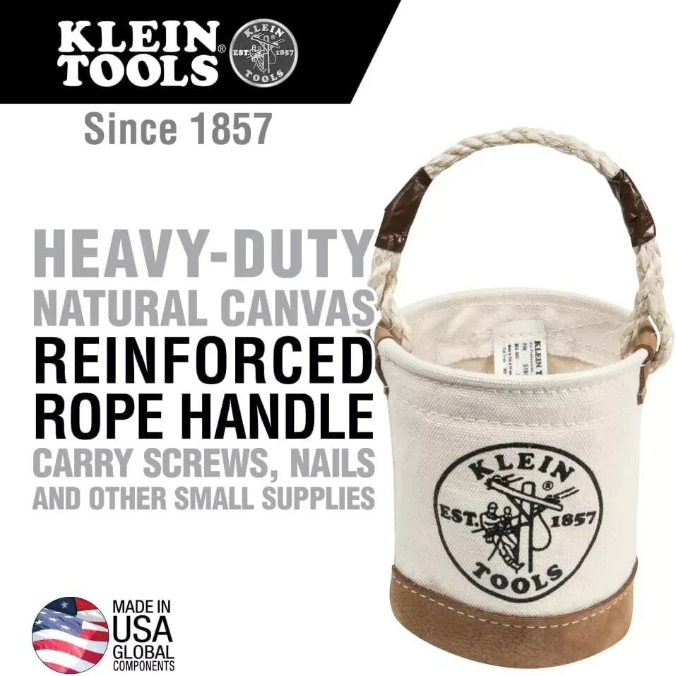 Klein Tools 5104MINI Leather-Bottom Mini Tool Bucket, NEW