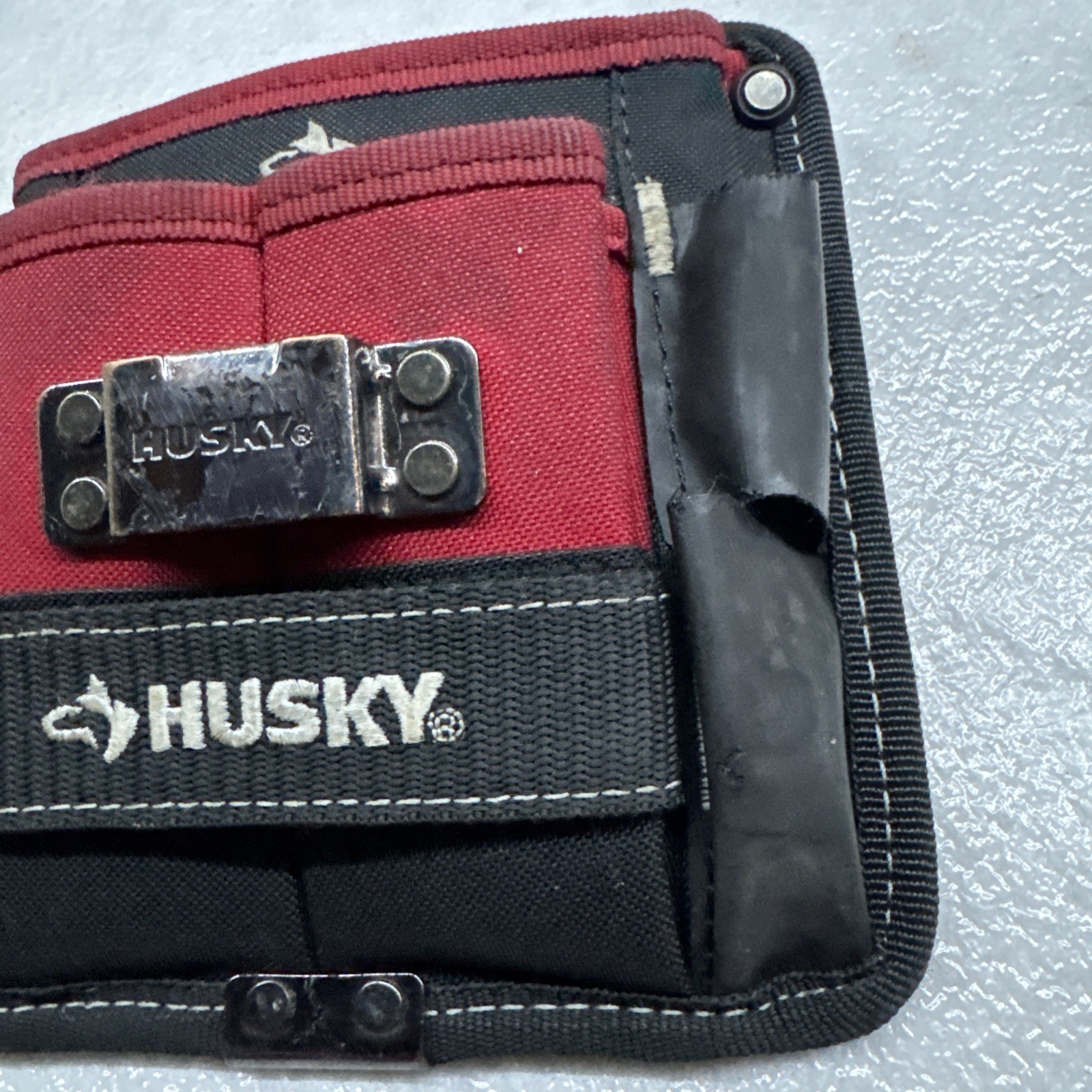 Husky 7 in. 3-Pocket Clip On Tool Belt Pouch #490