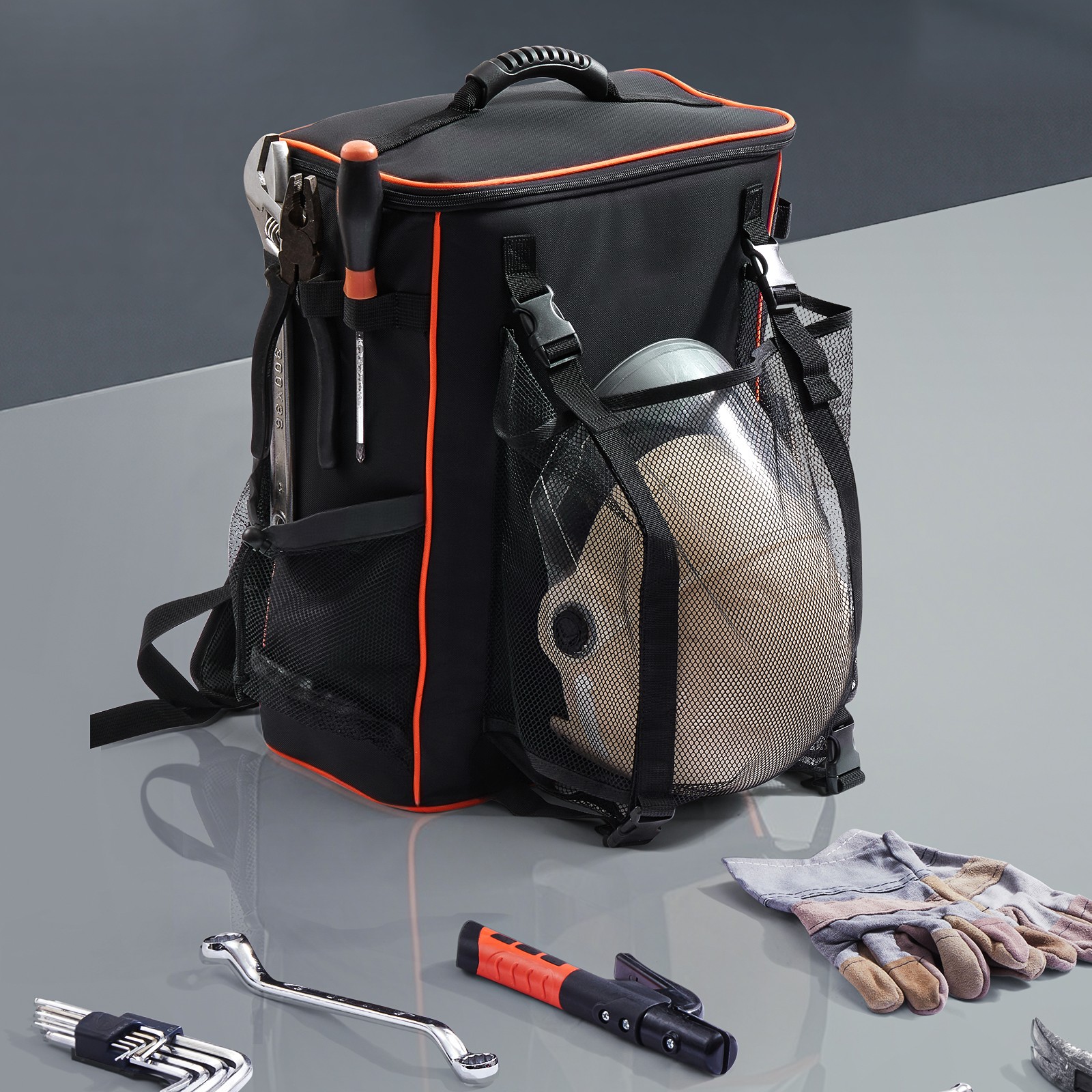 Uimoso 33L Welding Backpack 600D Polyester Tool and Helmet Storage Bag