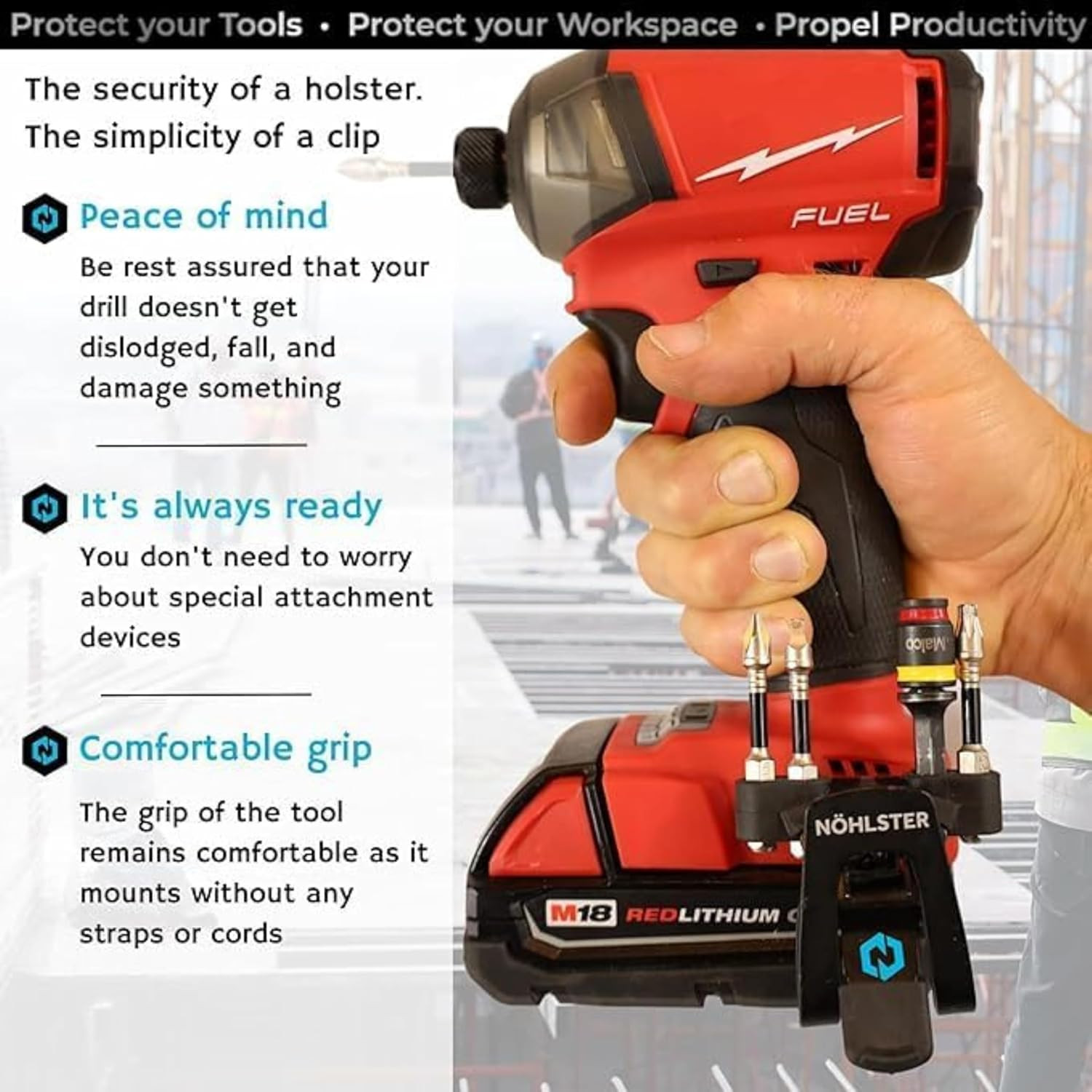 Locking Drill Clip – a Tool Holster Alternative for Cordless Drills and Impact D