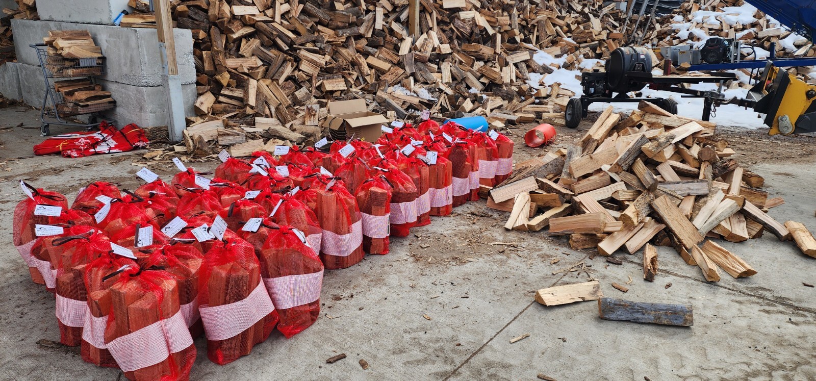 100pcs Firewood Bags MESH FIREWOOD BAGS .75 CUBIC FOOT FREE SHIPPING