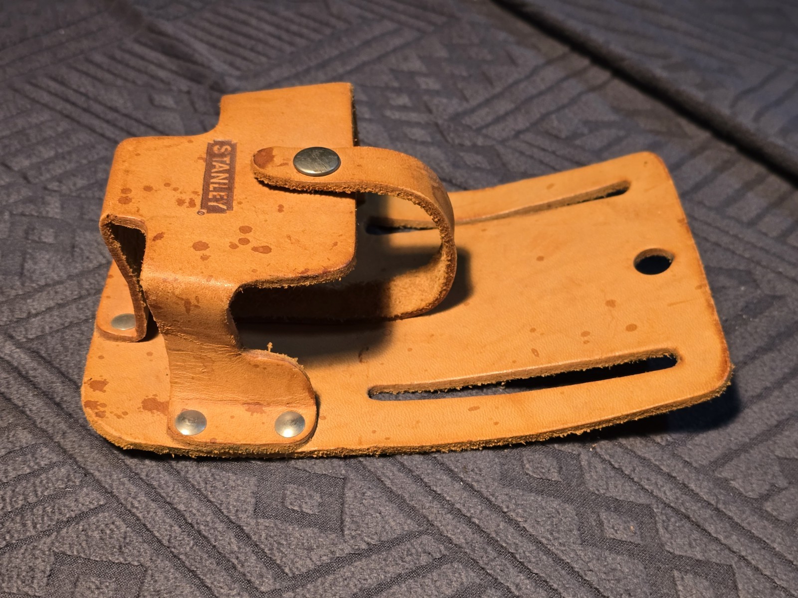 Stanley Leather Measuring Tape Holder Tool Belt Holster Only-Vintage