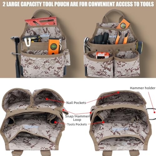 Camo Tool Belt with Suspenders Camouflage Khaki Camo Tool Belt with Suspenders
