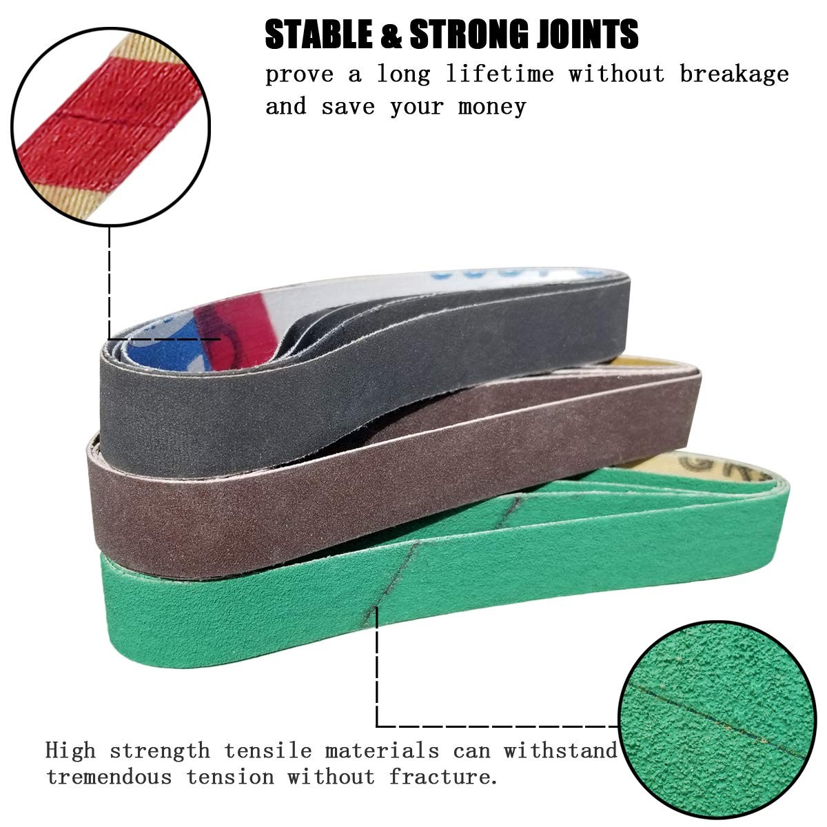 24 Pcs 1/2″ x 12″ Replacement Belt Kit for Work Sharp Original Knife & Tool Shar
