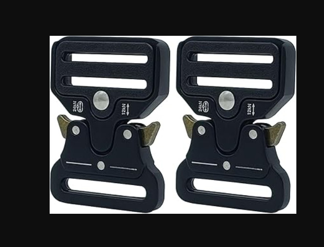 2 Pack Metal Quick Release Buckles, 1.5 inch (38mm), Adjustable for Backpack