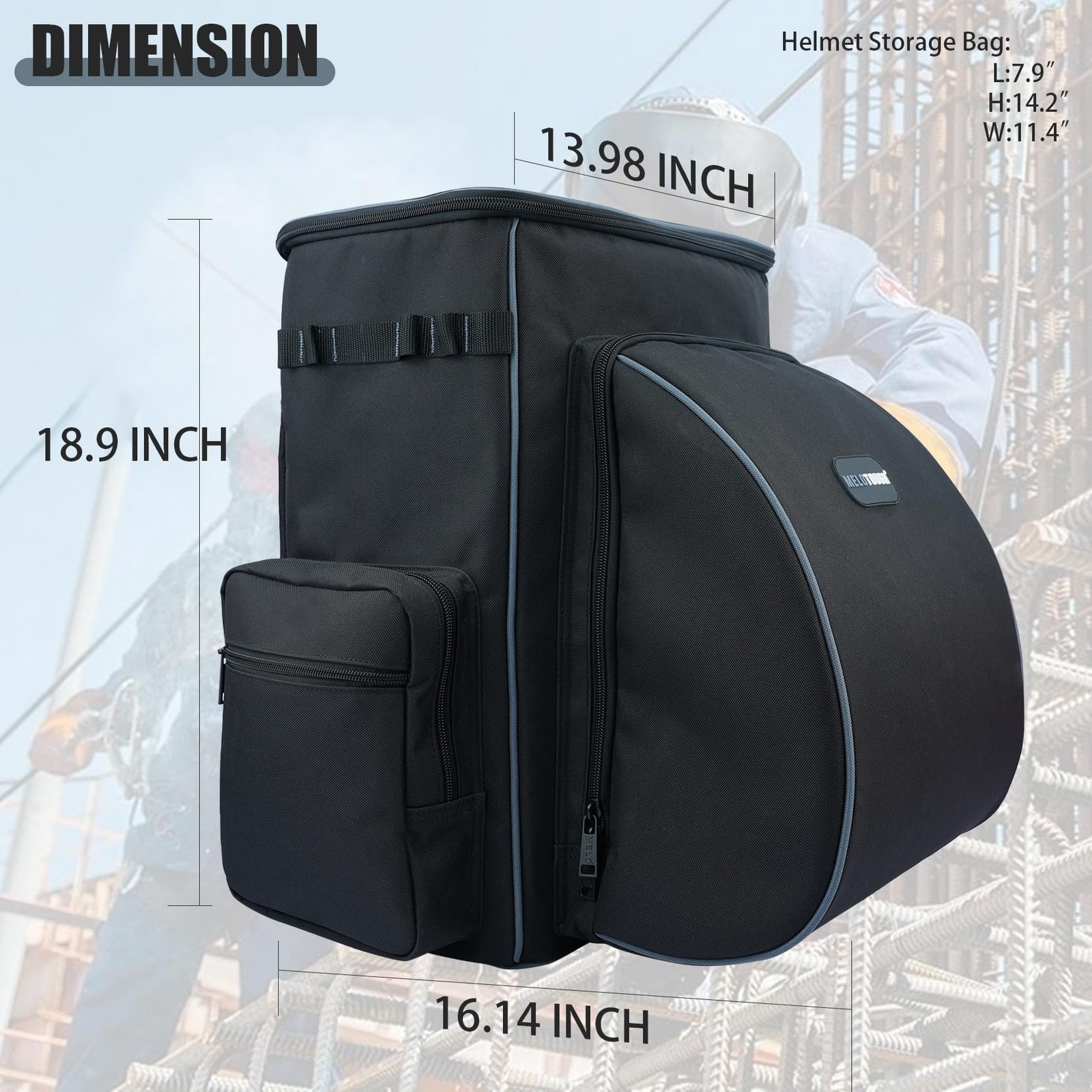 Welding Tool Backpack Large Capacity Welding Bag for Tools and Helmet Extreme Ge