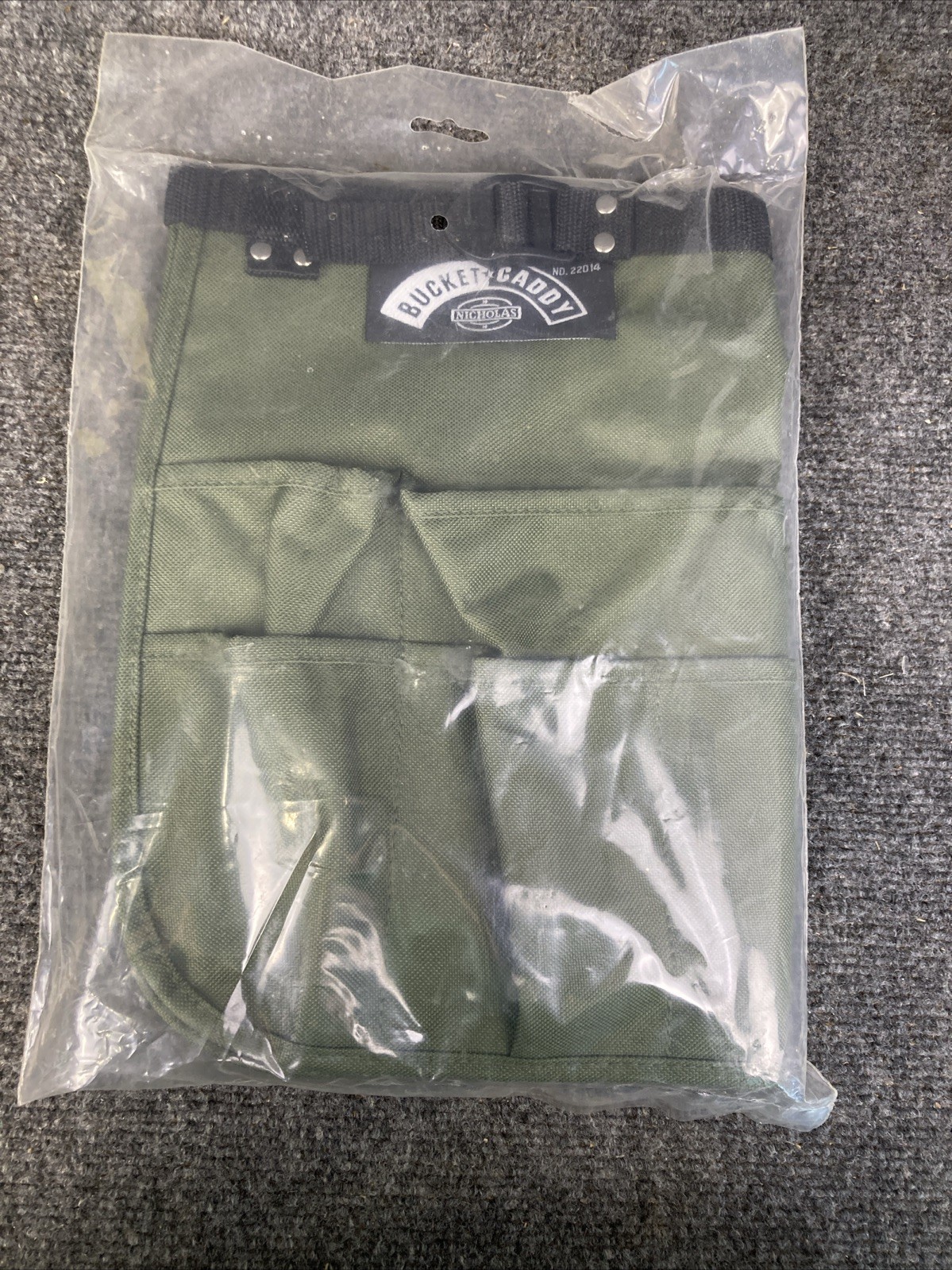 Nicholas 14 Pockets Olive Army Green Tool Bucket Caddy #22014 NEW