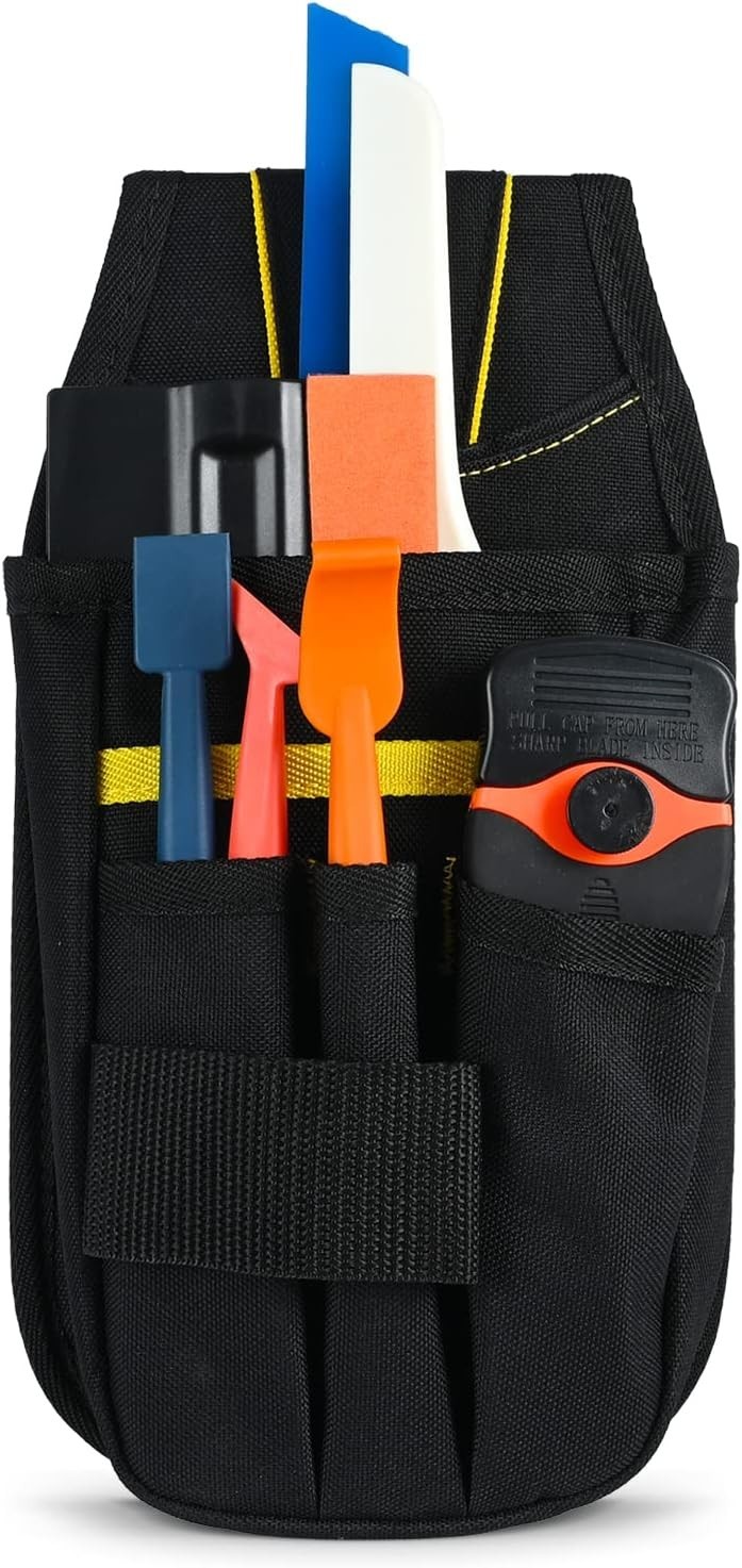Black Tool Organizer Pouch – Durable, Heavy-Duty with Slip Closure Design