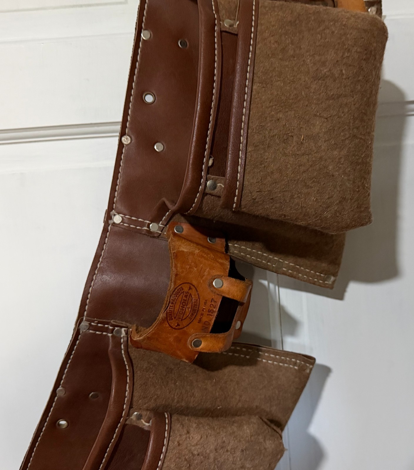 Nicholas Leather Tool Belt USA Made Heavy Duty Carpenter Pouch No 1527