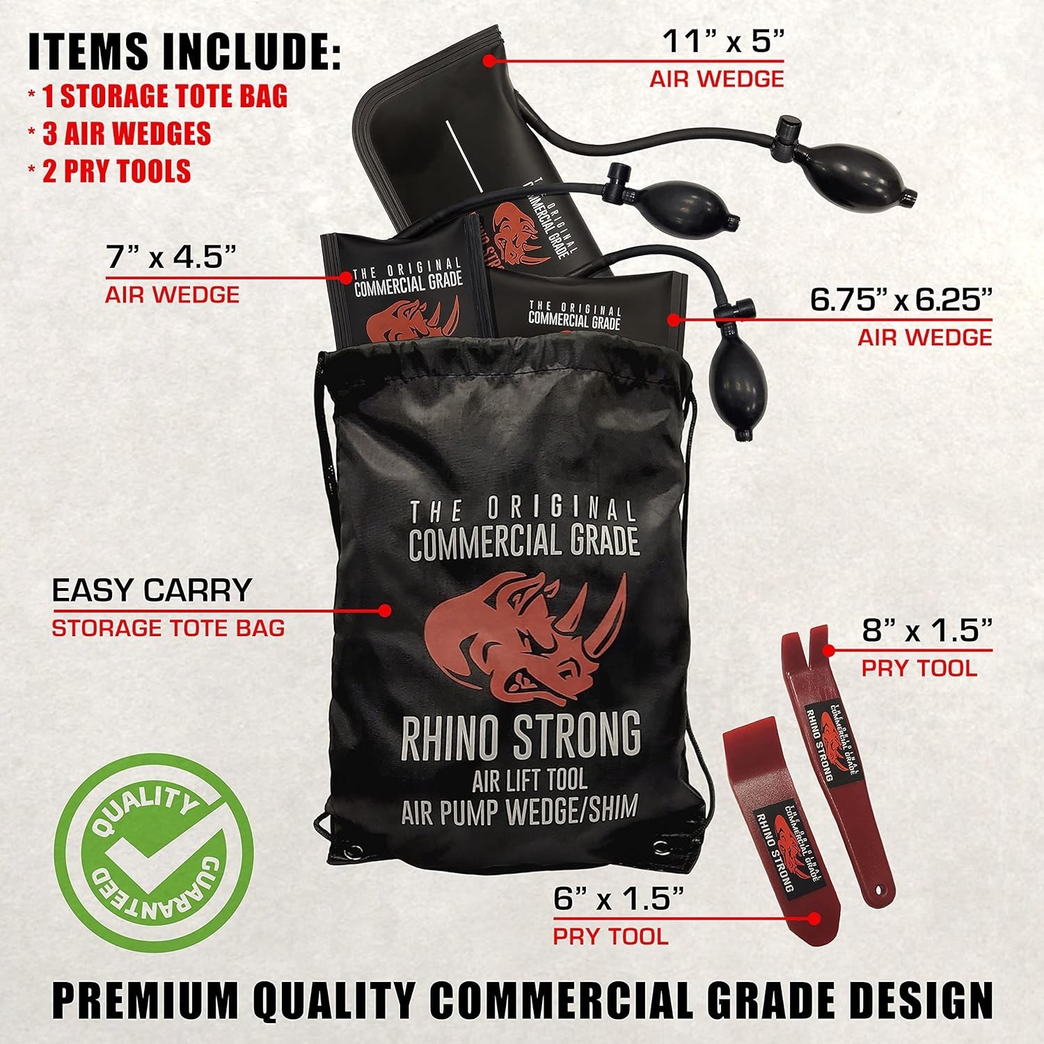 Commercial Grade Air Wedge Bag Pump Kit Small Medium Large