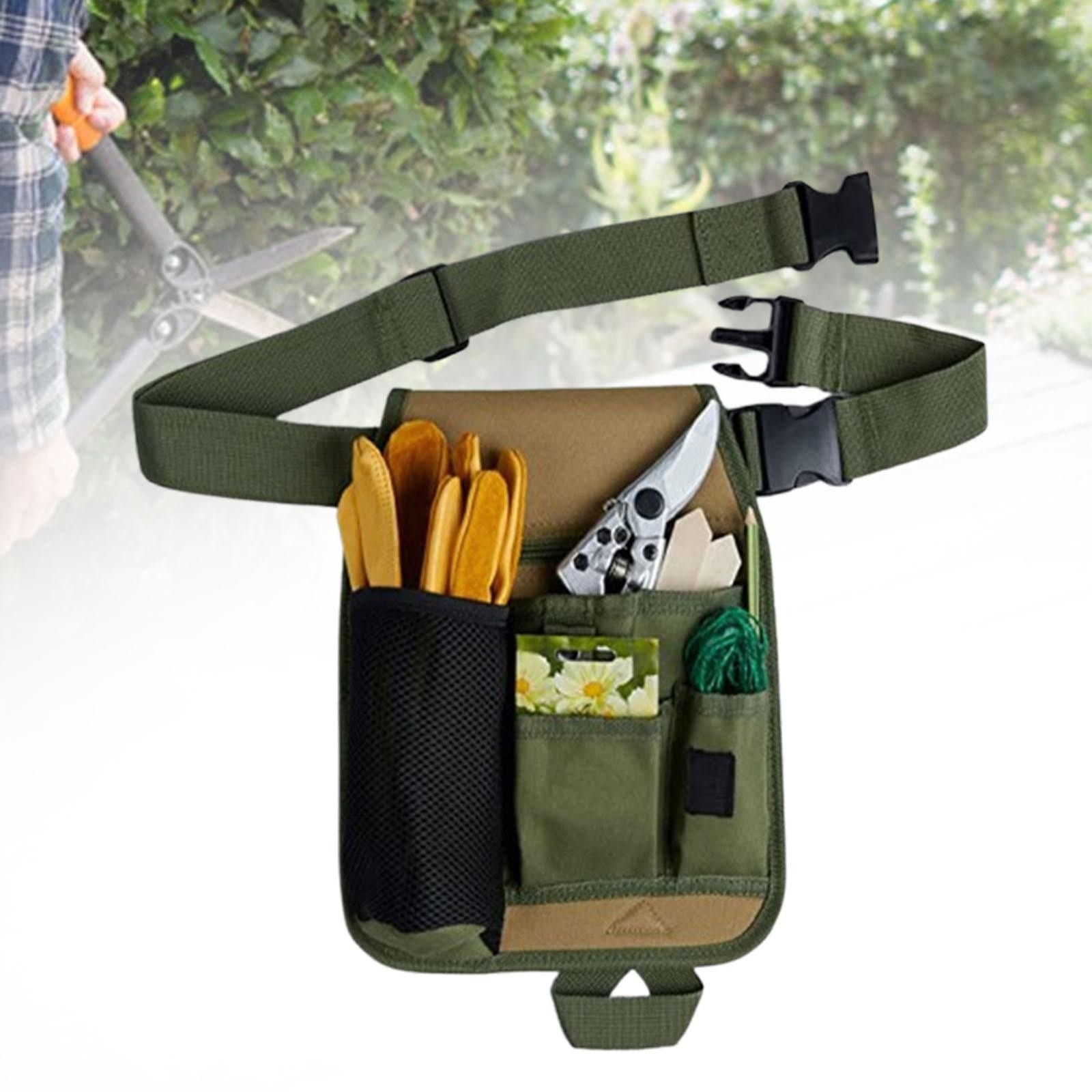 Garden Tool Pouch Waist Bag Adjustable Waist Belt Handy Organizer for Hand Tools