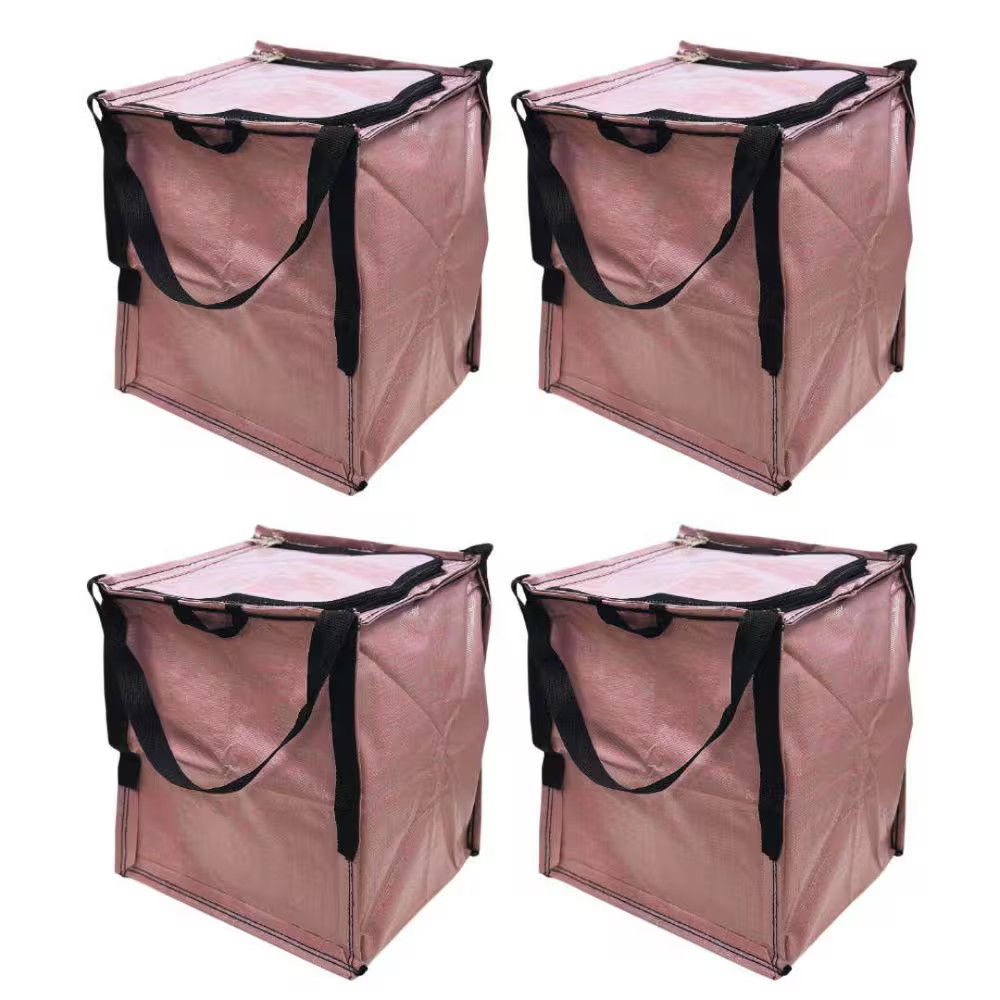 22 Gal. Heavy Duty Zipper Top Tote Storage Bag, Mauve 4-Pack