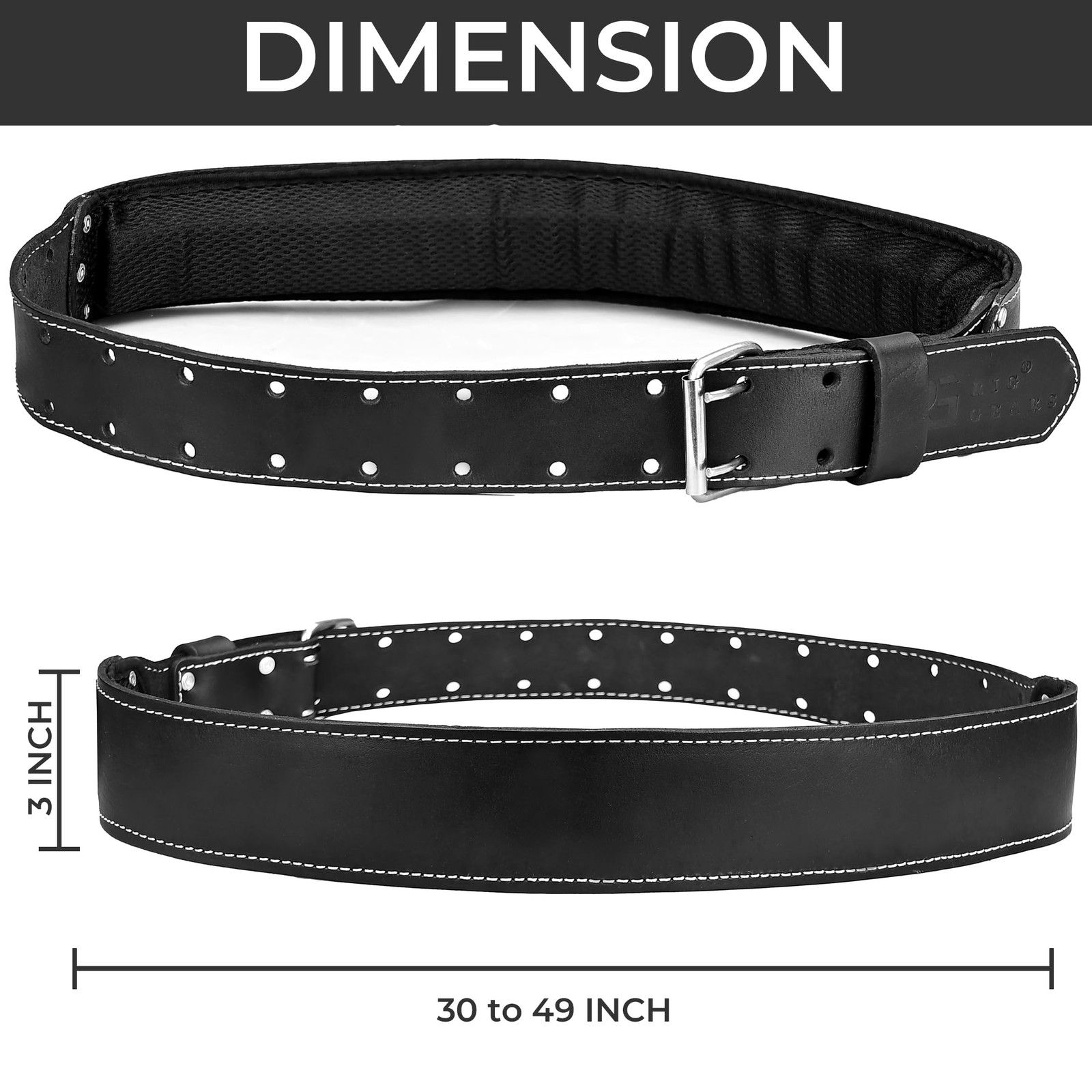 Leather tool belt (Black 302, Standard)