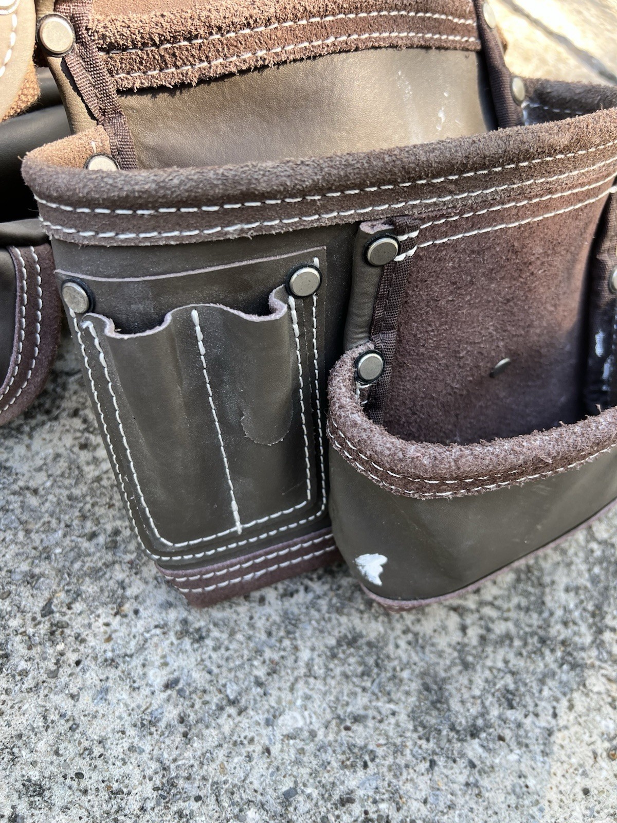 Estwing 14 Pocket Leather Framer Tool Belt Pouch Apron Rig Brown Used