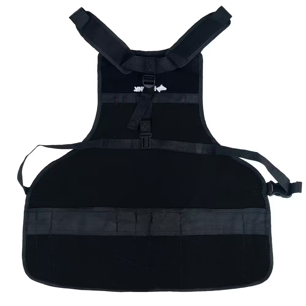 23 In. 16-Pocket Black Canvas Bib Tool Work Apron