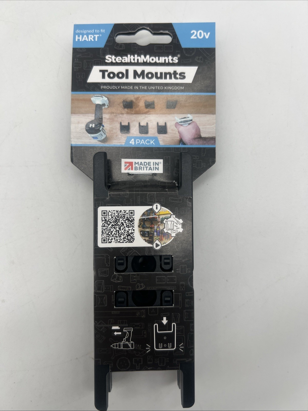 New StealthMounts Tool Mounts for Hart 20v 4-Pack TM-HA20-BLK-4 FreeS&H