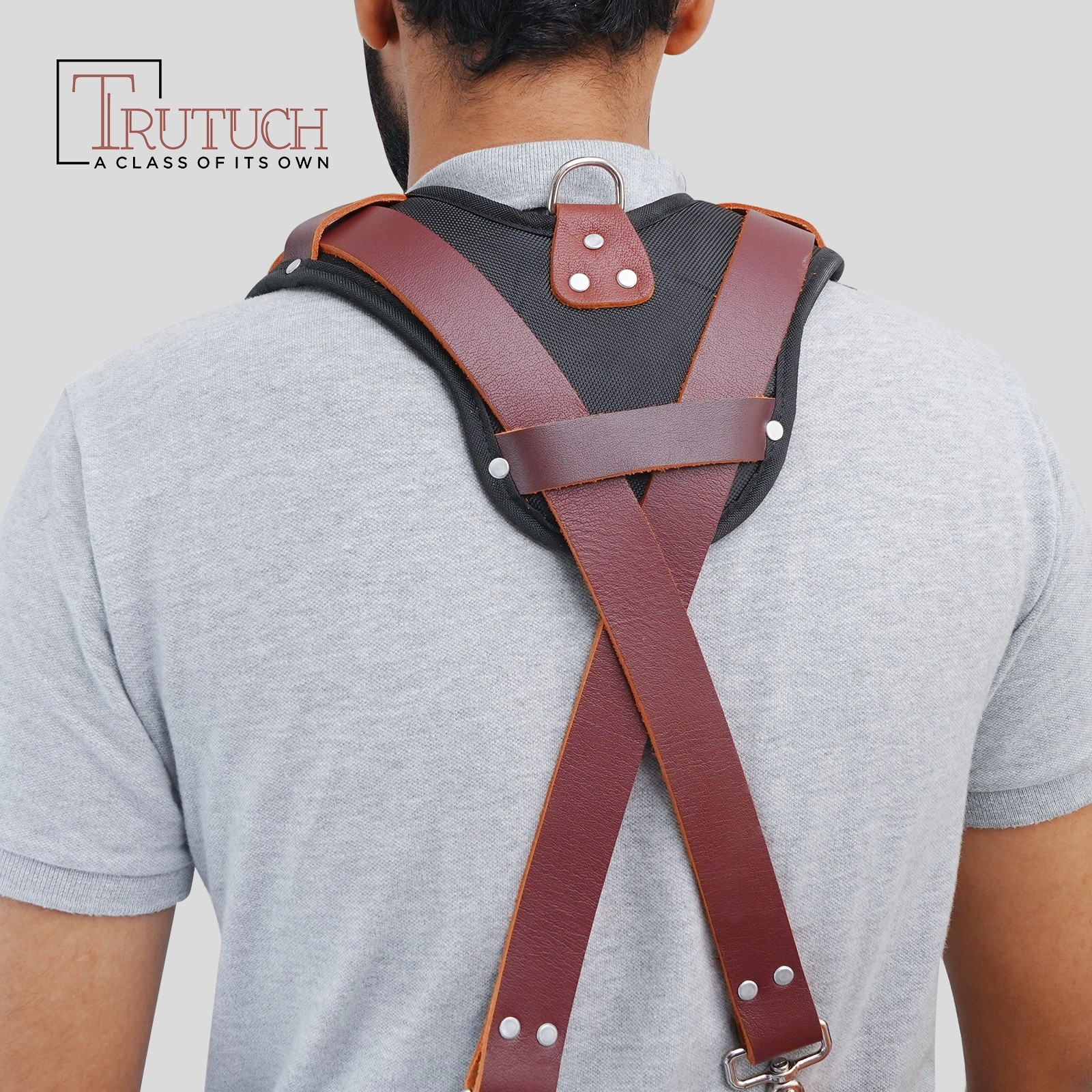 TRUTUCH Nylon and Leather Tool Belt with Leather Work Suspender | Construction