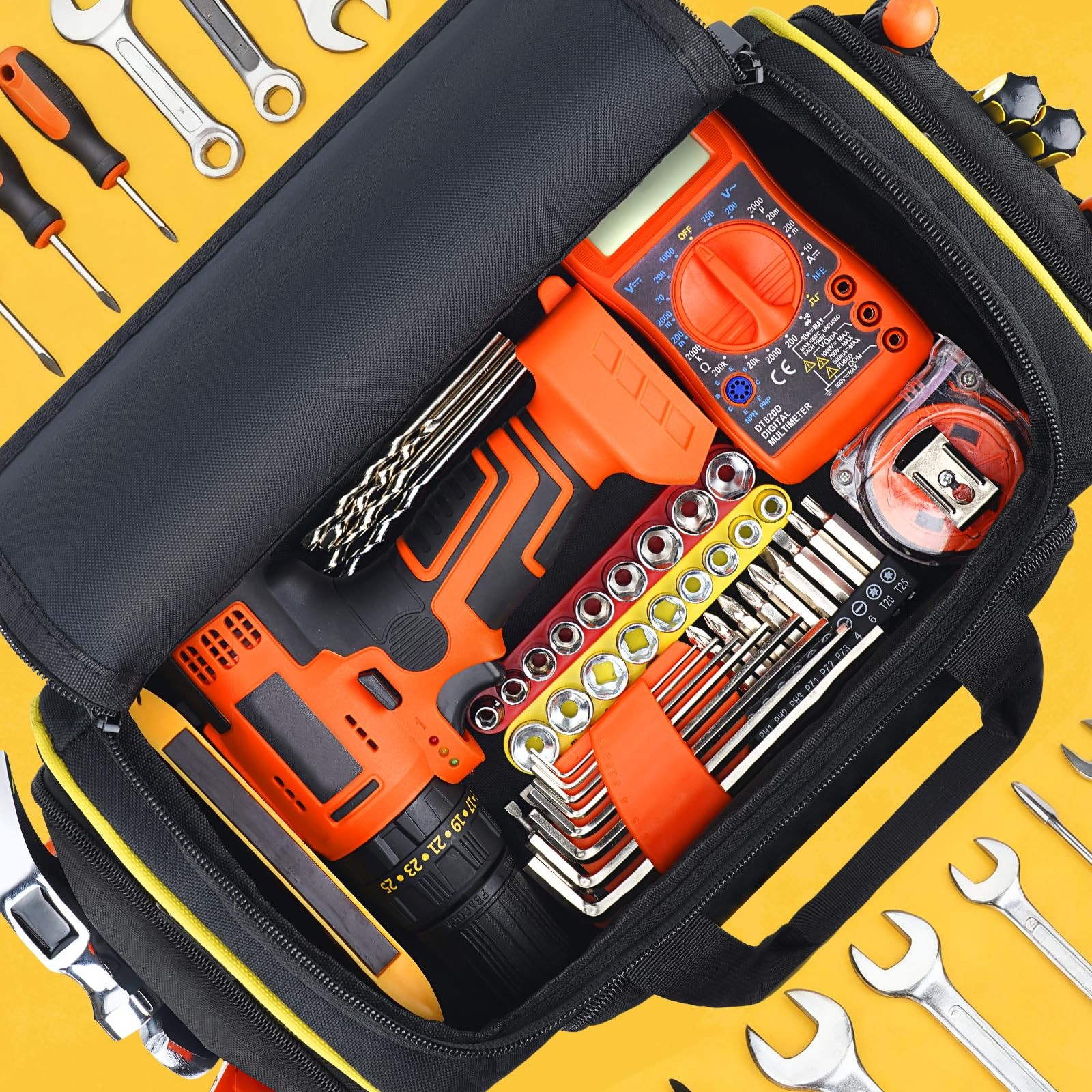 2.0 Gen Tool Bag With 3 Removable Cases, Double Layers&Large Capacity Tool To…