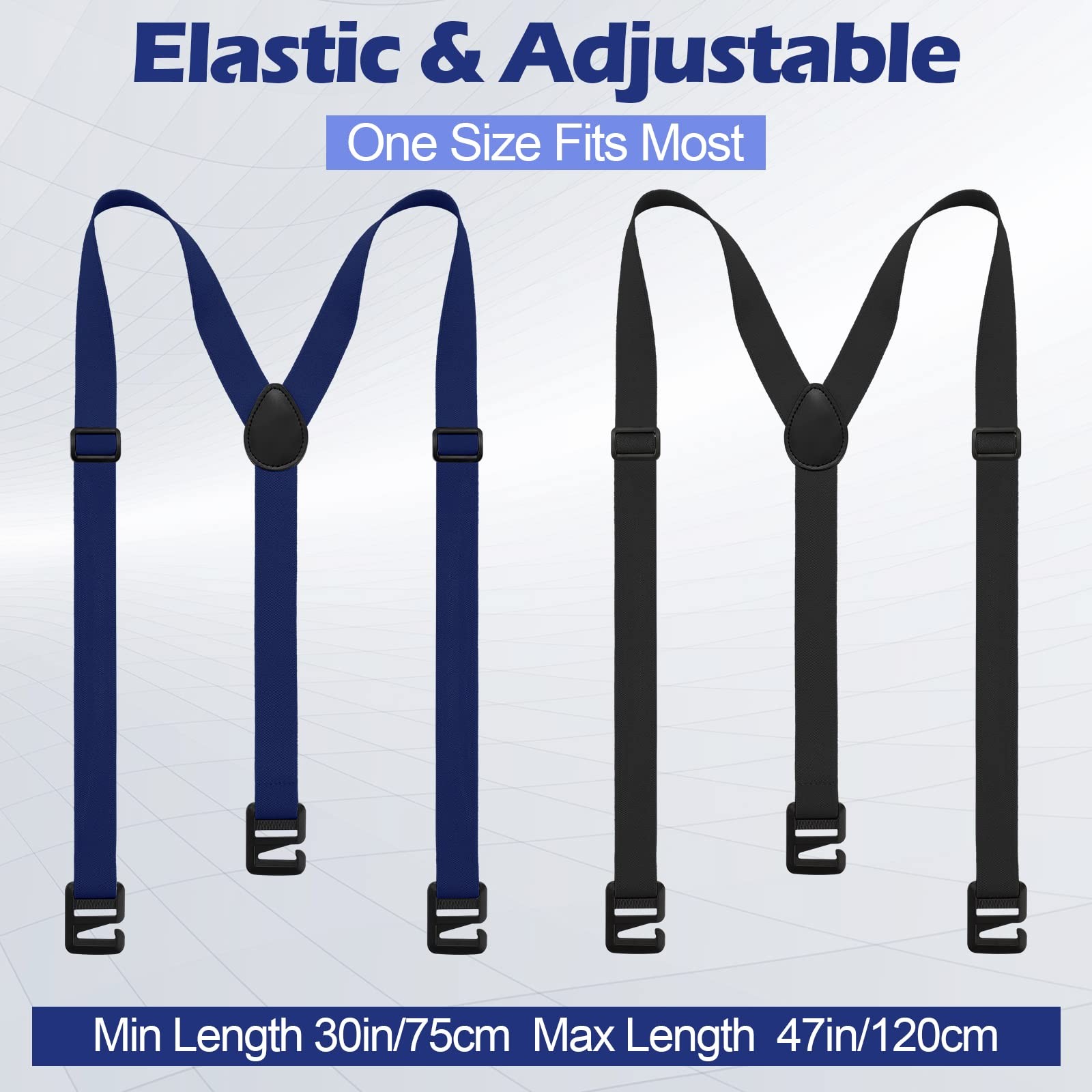 Janmercy 4 Pcs Hidden Suspenders for Men Large, Black, Beige, Gray, Navy Blue
