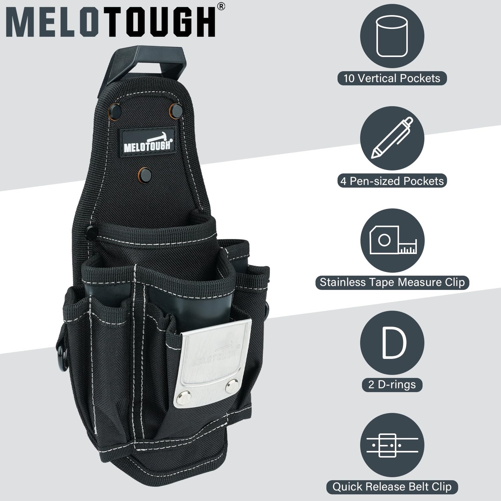 Small Pocket Tool Belt Pouch With Quick Release Clip Holder Organizer Bag